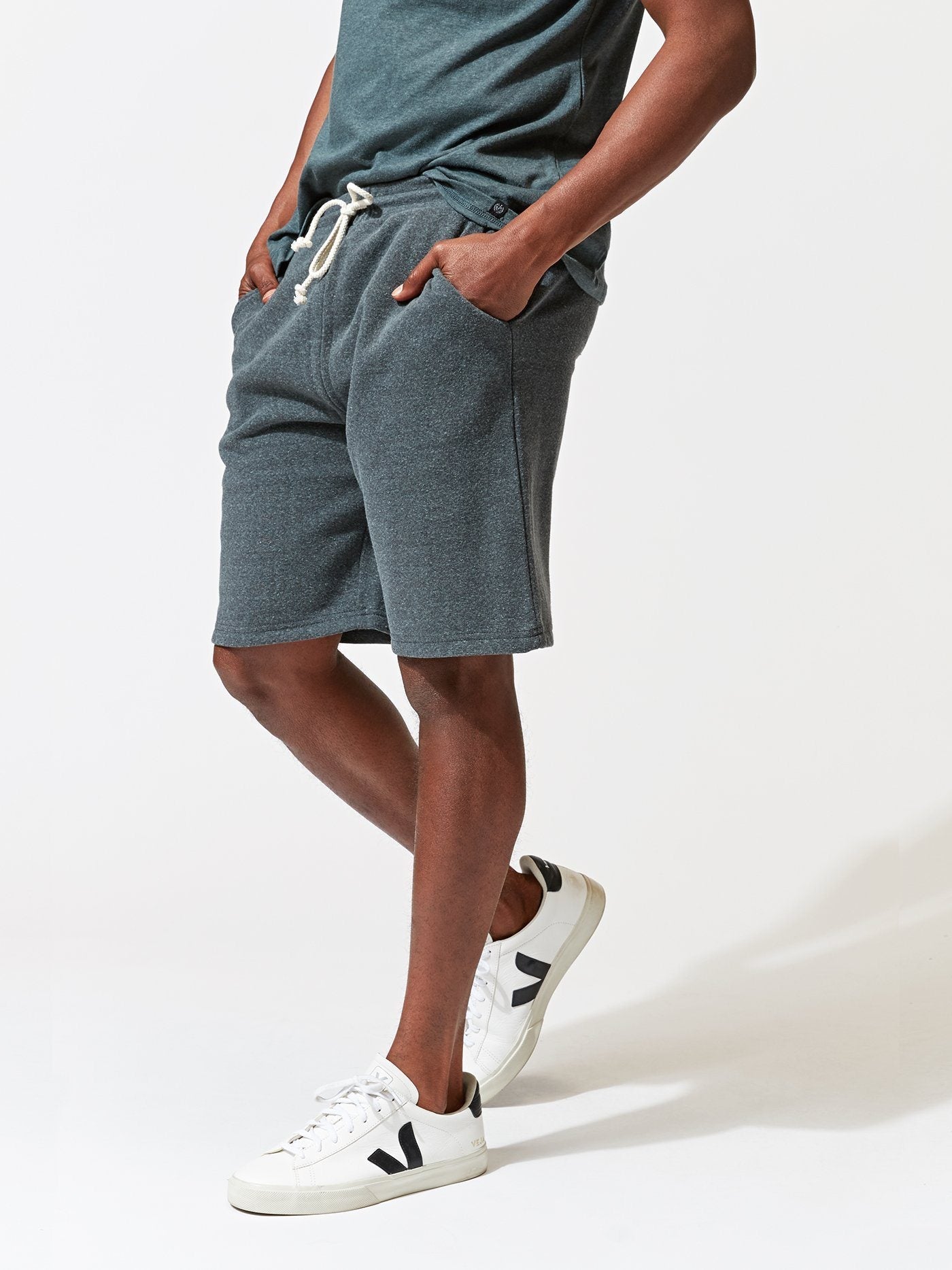 Garrett 9" Triblend Knit Shorts for Men - Charcoal-Grey Athletic