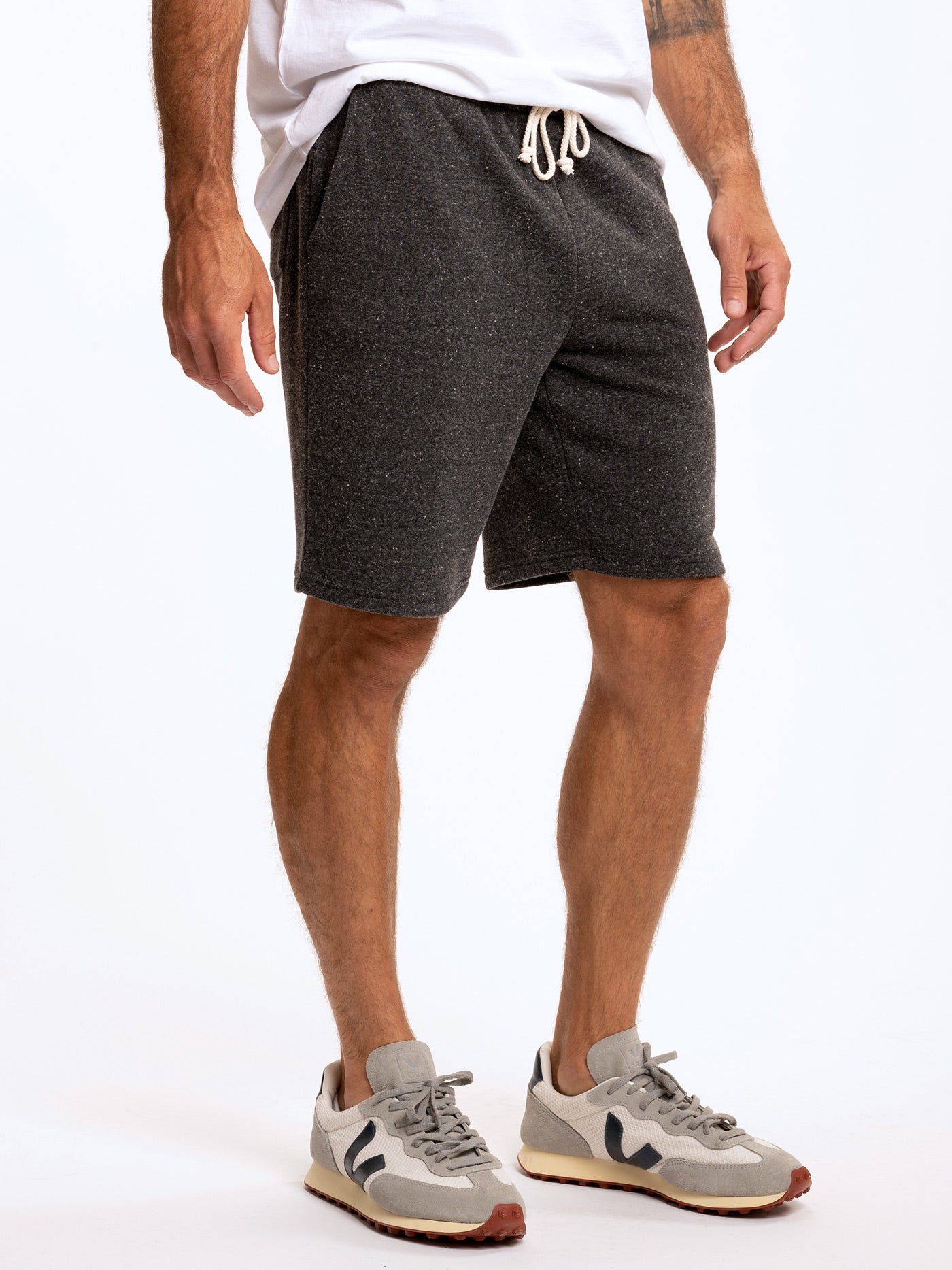 Garrett 9" Triblend Knit Shorts in Charcoal and Grey