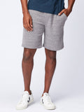 Men's Garrett 9-inch grey triblend knit shorts in a solid casual athleisure style