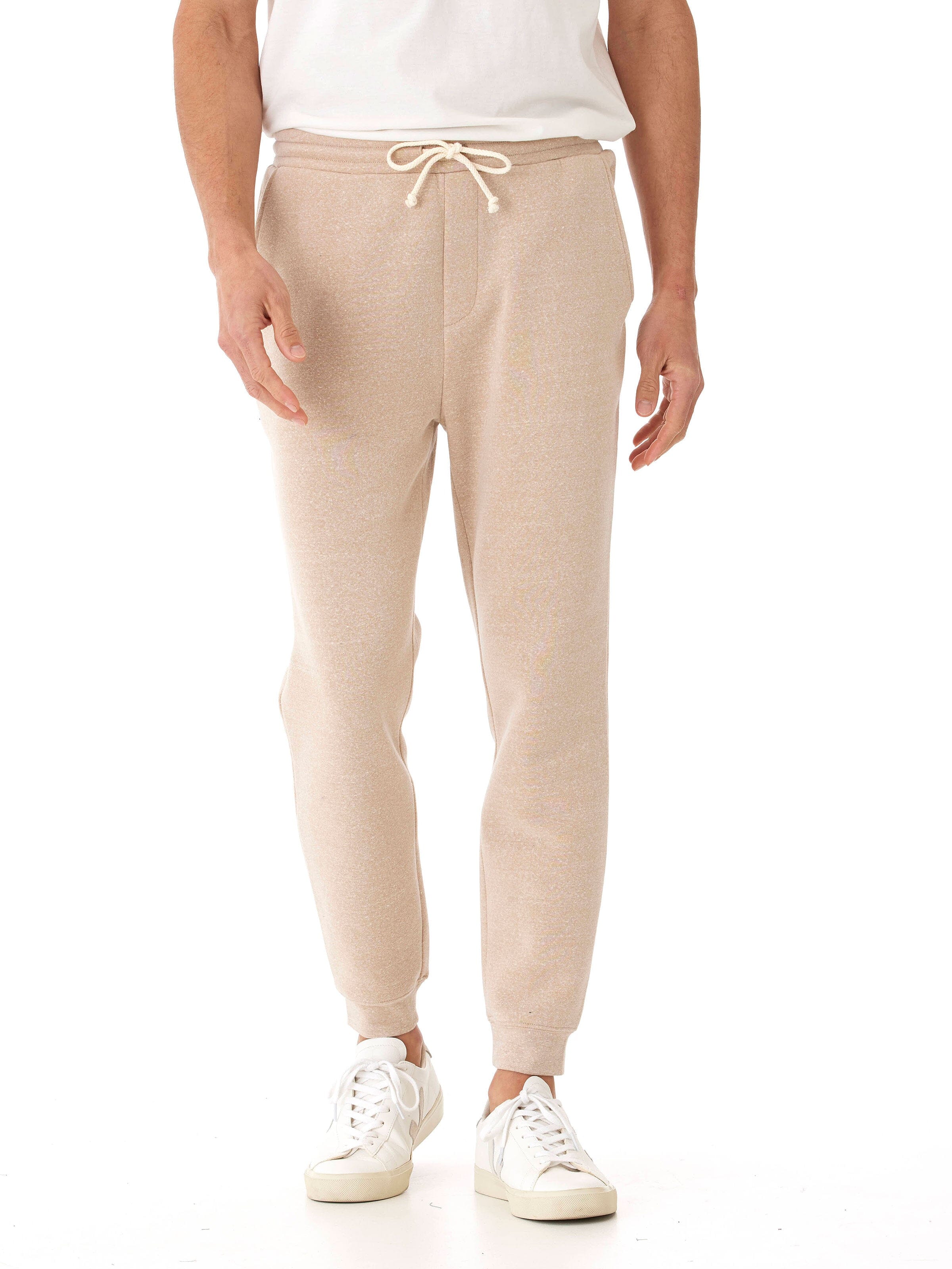 Men wearing comfortable Core Triblend Fleece Joggers in a modern straight leg fit