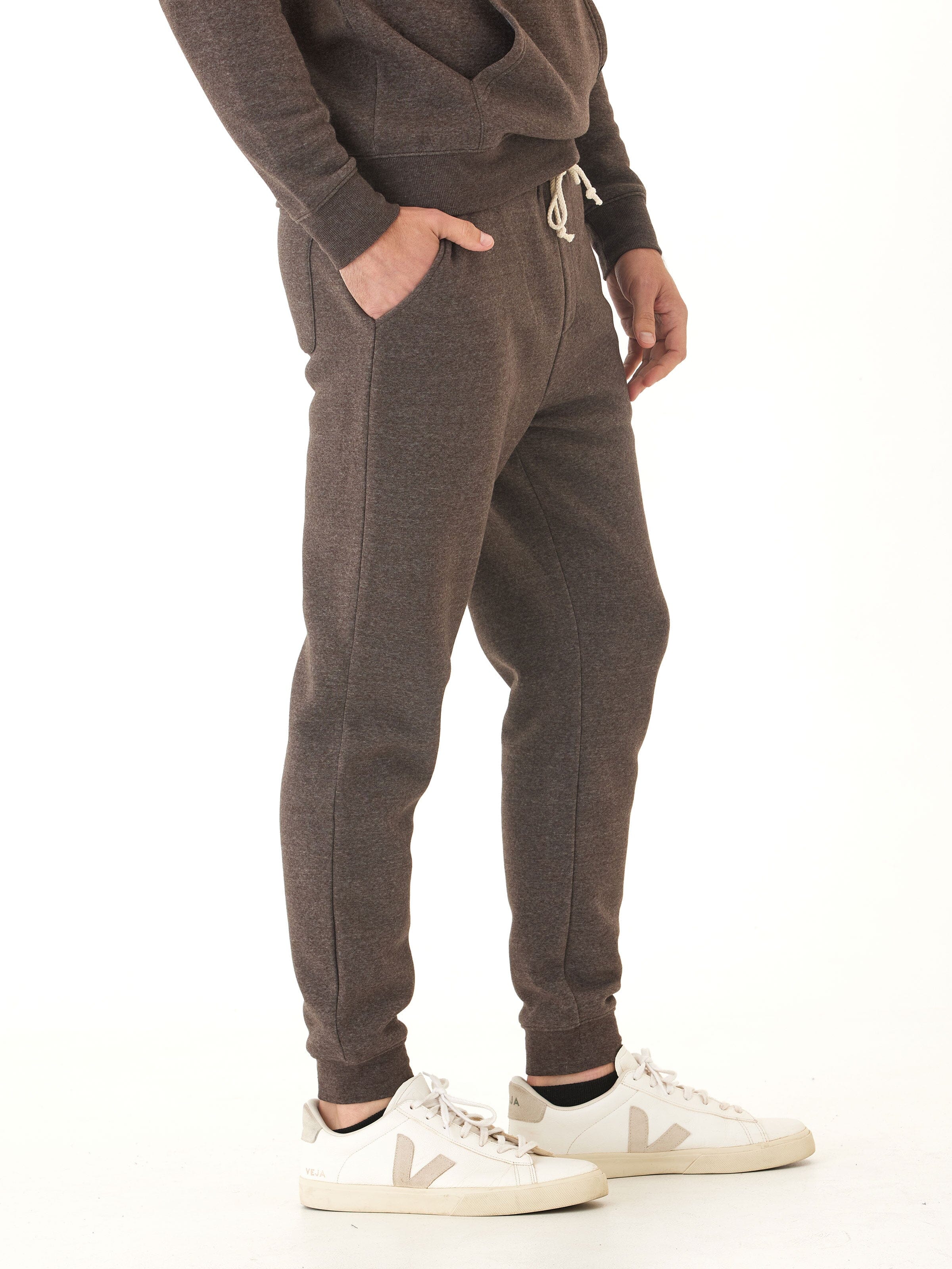 Men's Core Triblend Fleece Jogger in Dark Espresso Brown Heather