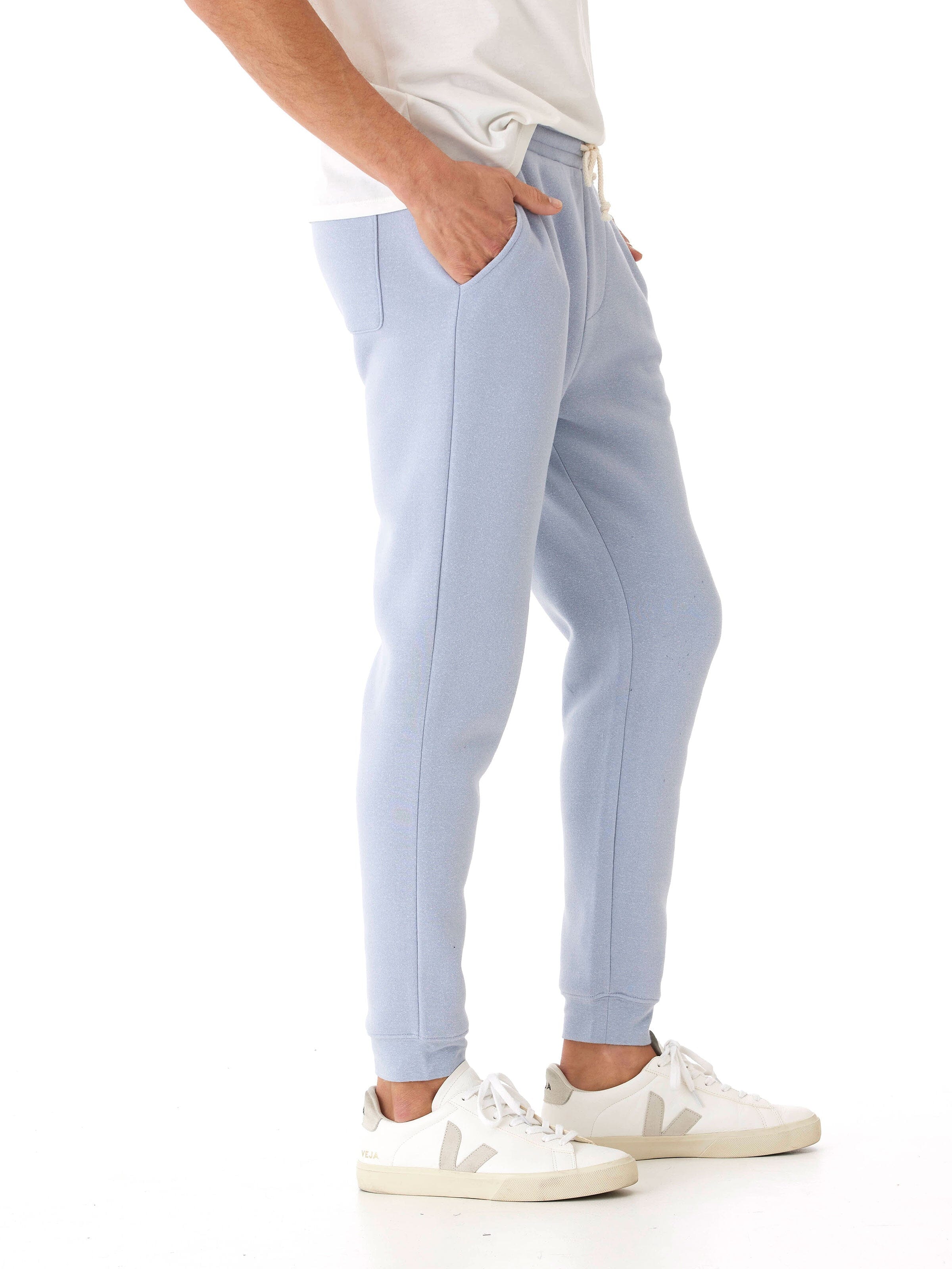 Men's Core Triblend Fleece Joggers in Heathered Light Blue