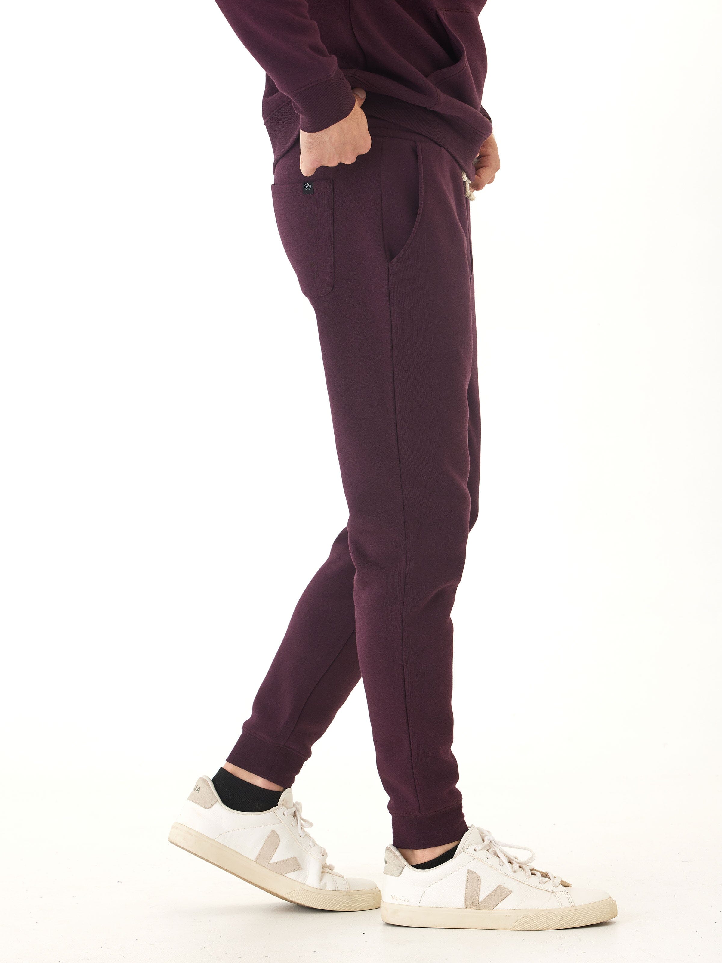 Men's Core Triblend Fleece Jogger Slim Fit Casual Pants Burgundy