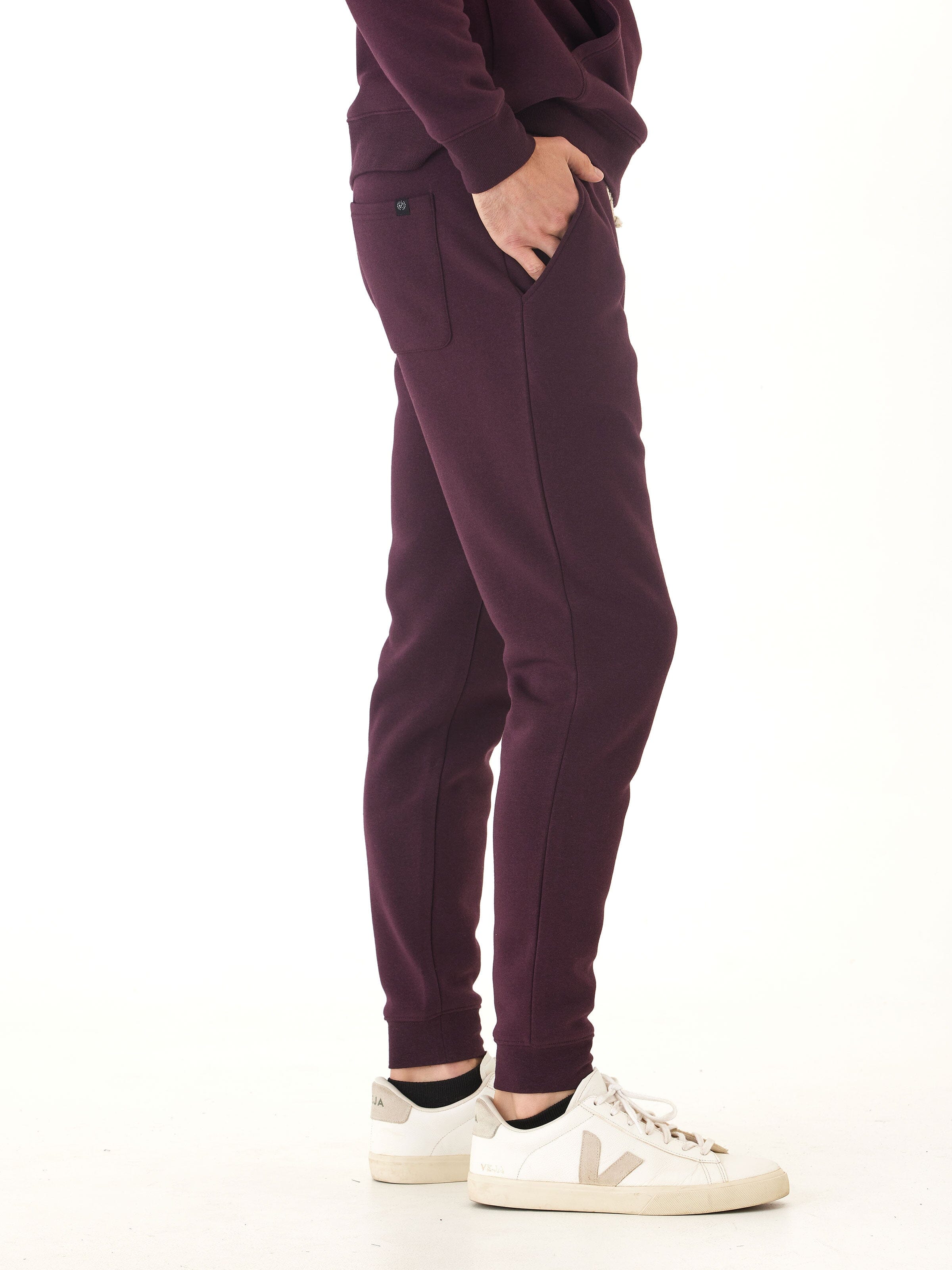 Men's Core Triblend Fleece Jogger Slim Fit Casual Pants Burgundy