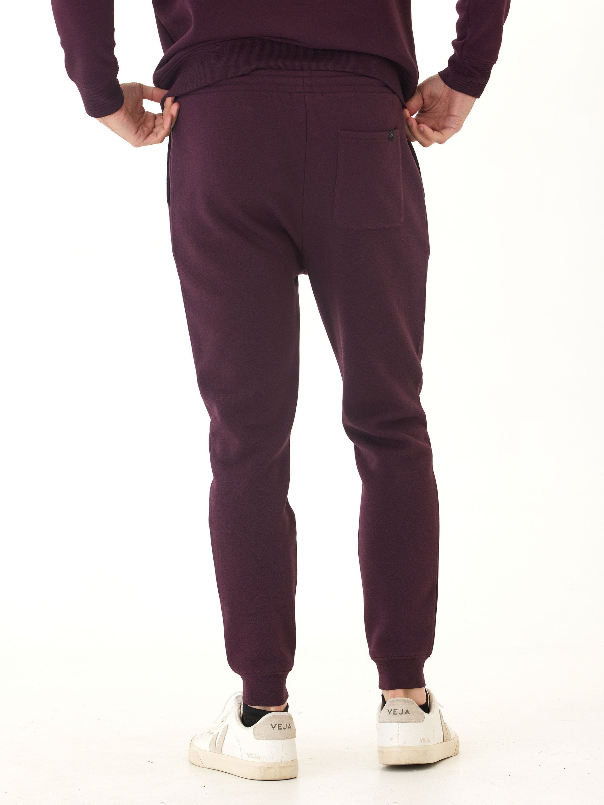 Men's Core Triblend Fleece Jogger Slim Fit Casual Pants Burgundy