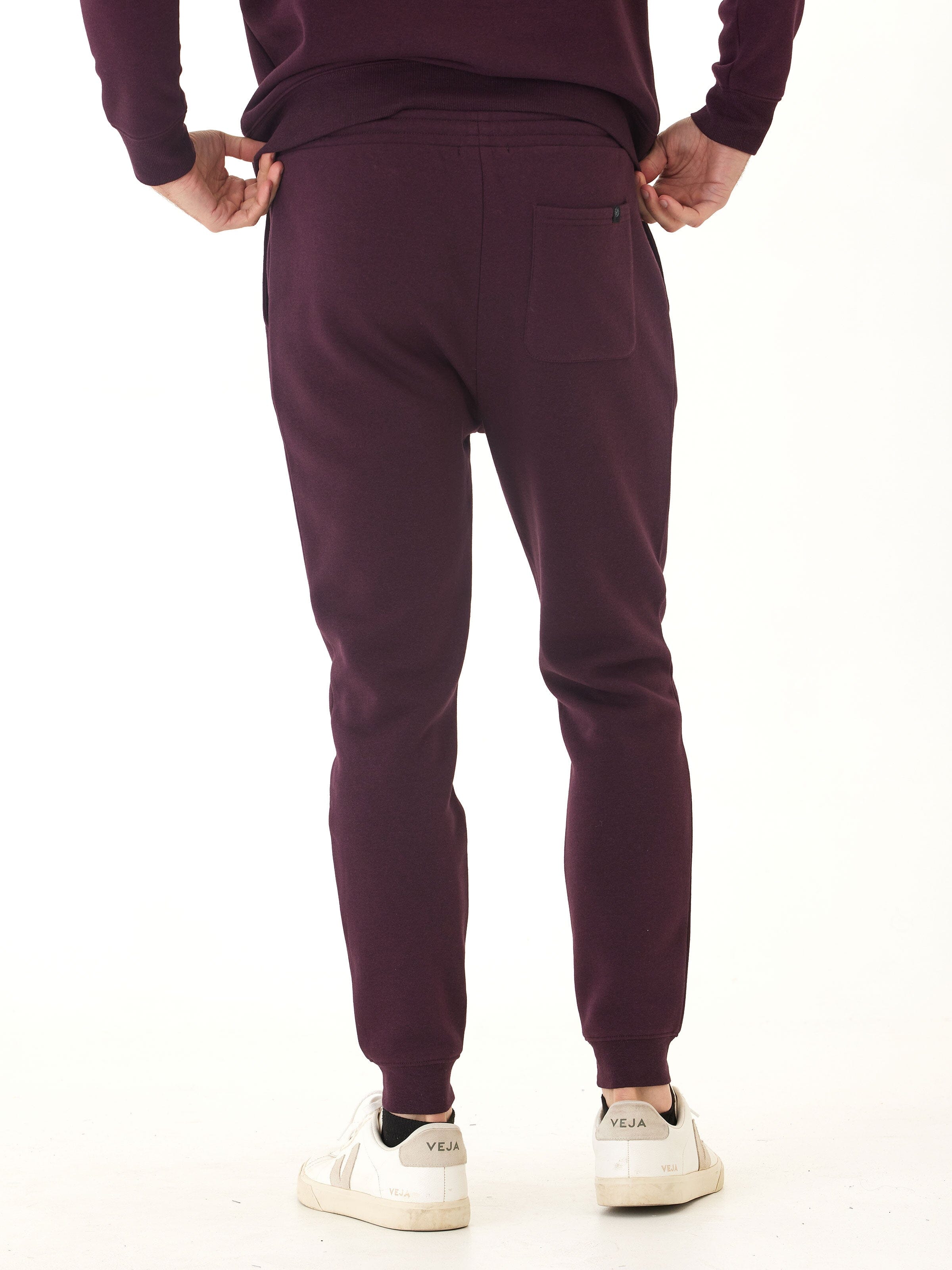 Men's Core Triblend Fleece Jogger Slim Fit Casual Pants Burgundy