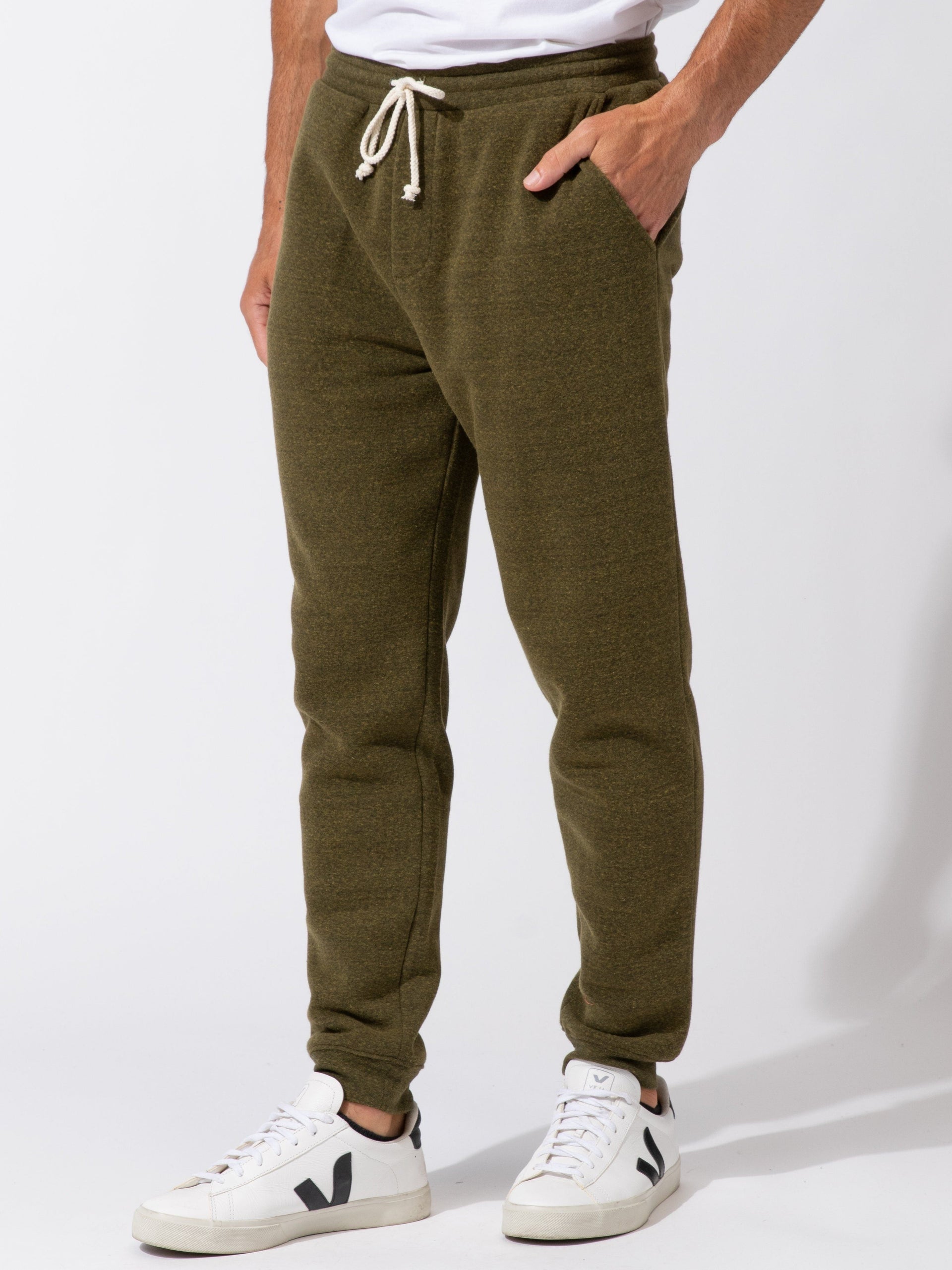 Men's Triblend Fleece Jogger Relaxed Fit Sporty Loungewear