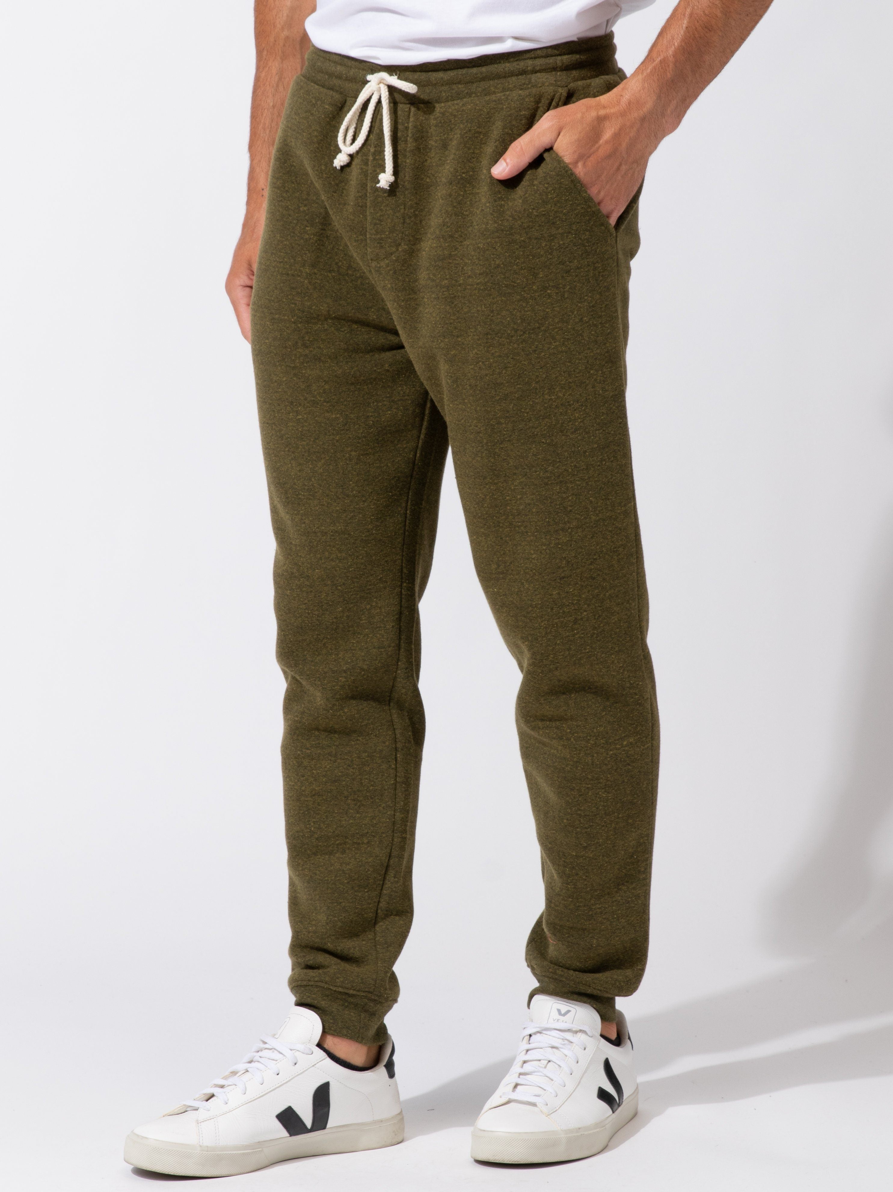 Men's Triblend Fleece Jogger Relaxed Fit Sporty Loungewear