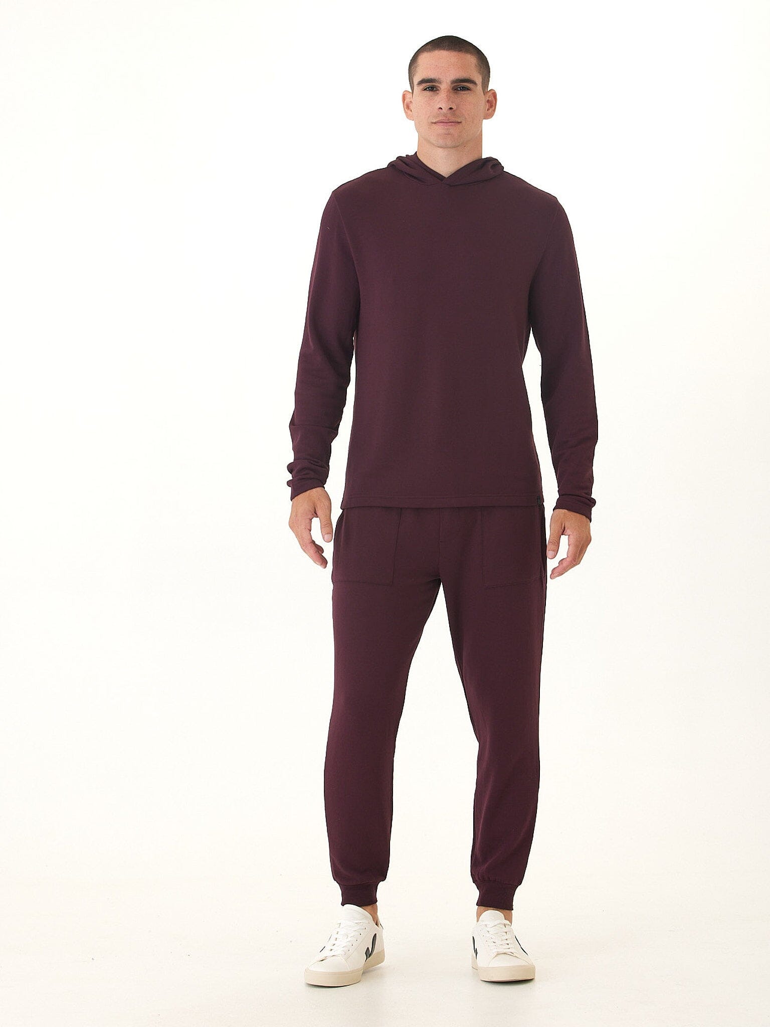 Men's Core Feather Fleece Jogger - Burgundy Athletic Lounge Pants
