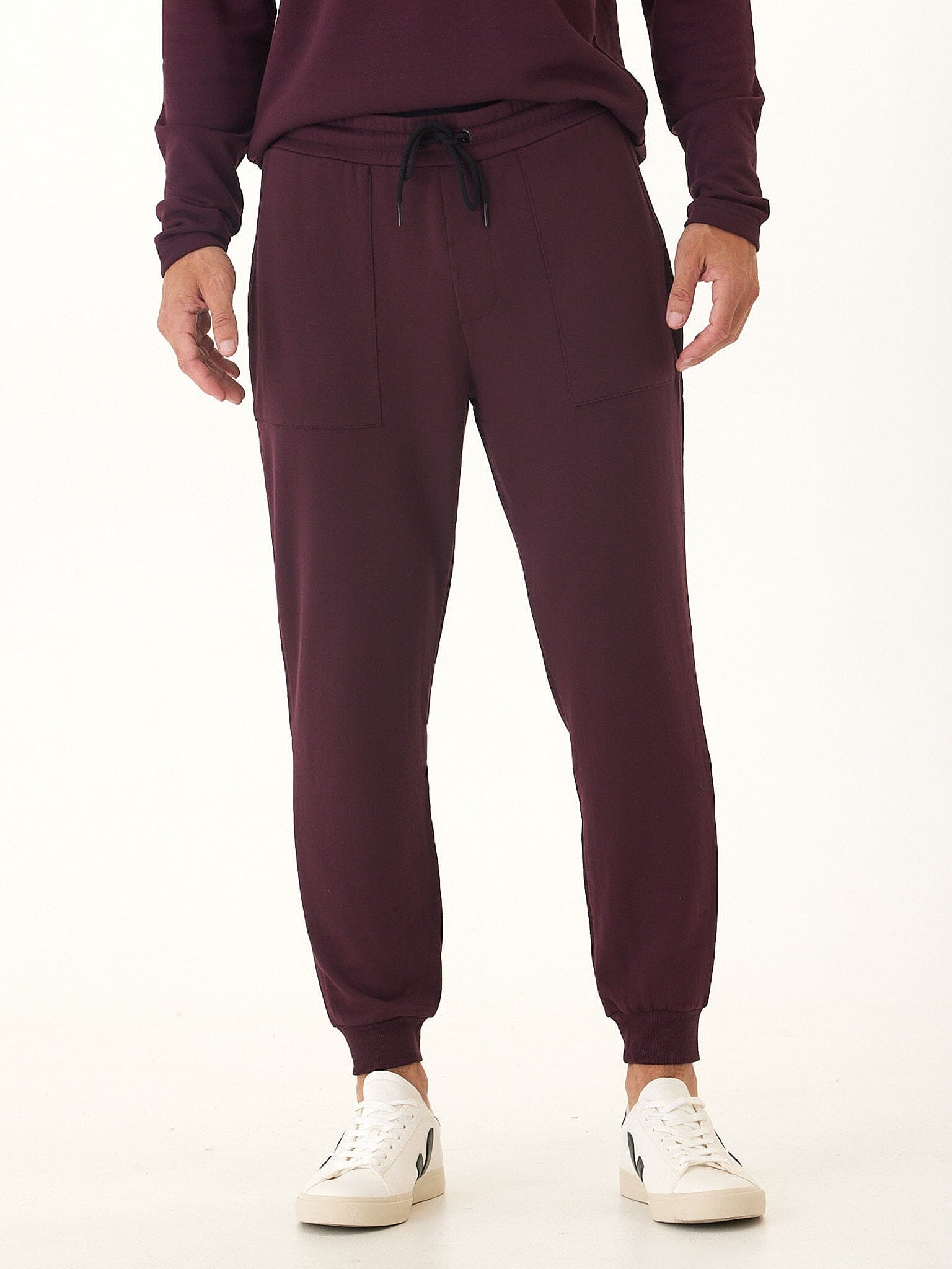 Men's Core Feather Fleece Jogger - Burgundy Athletic Lounge Pants