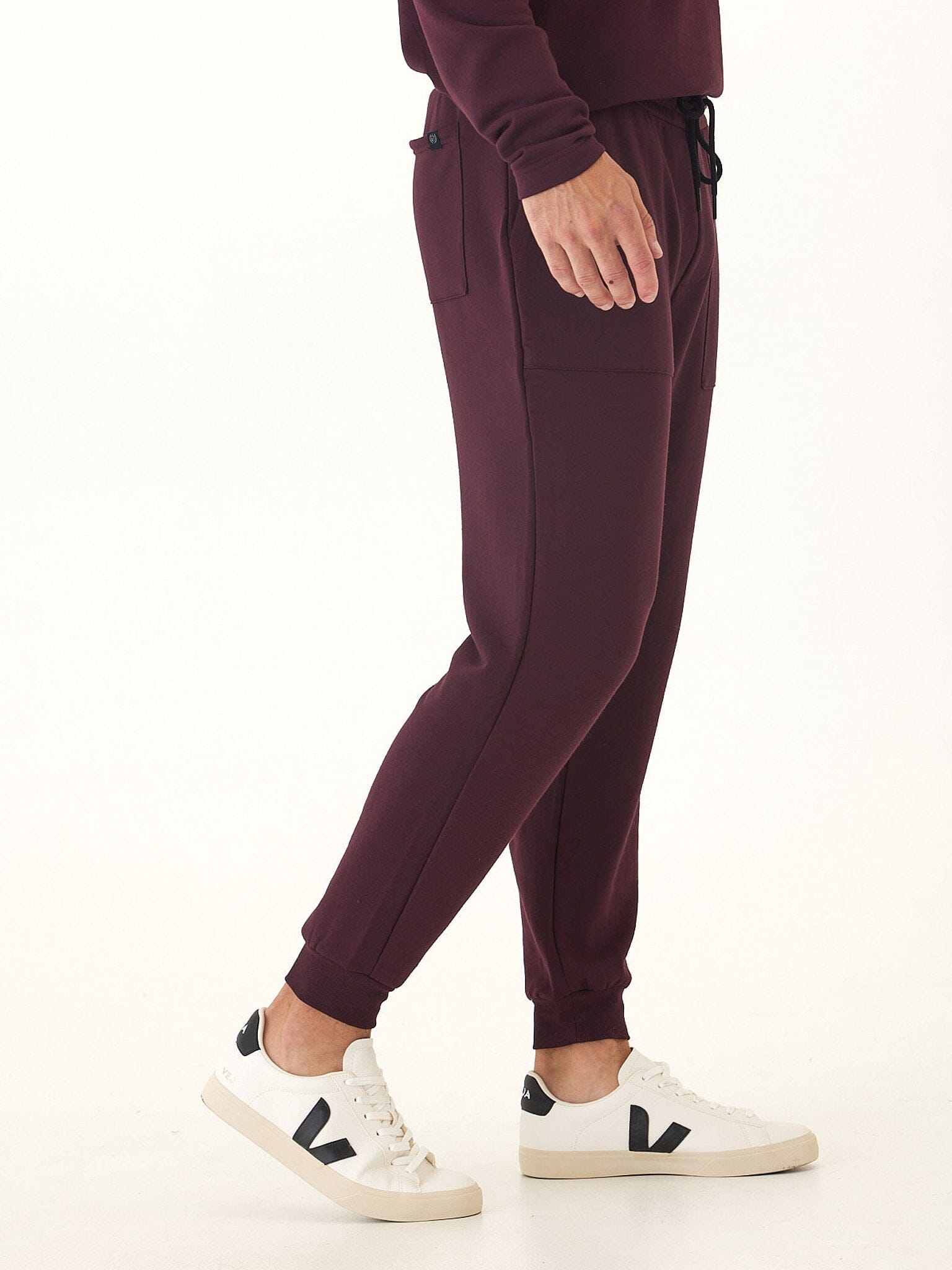 Men's Core Feather Fleece Jogger - Burgundy Athletic Lounge Pants