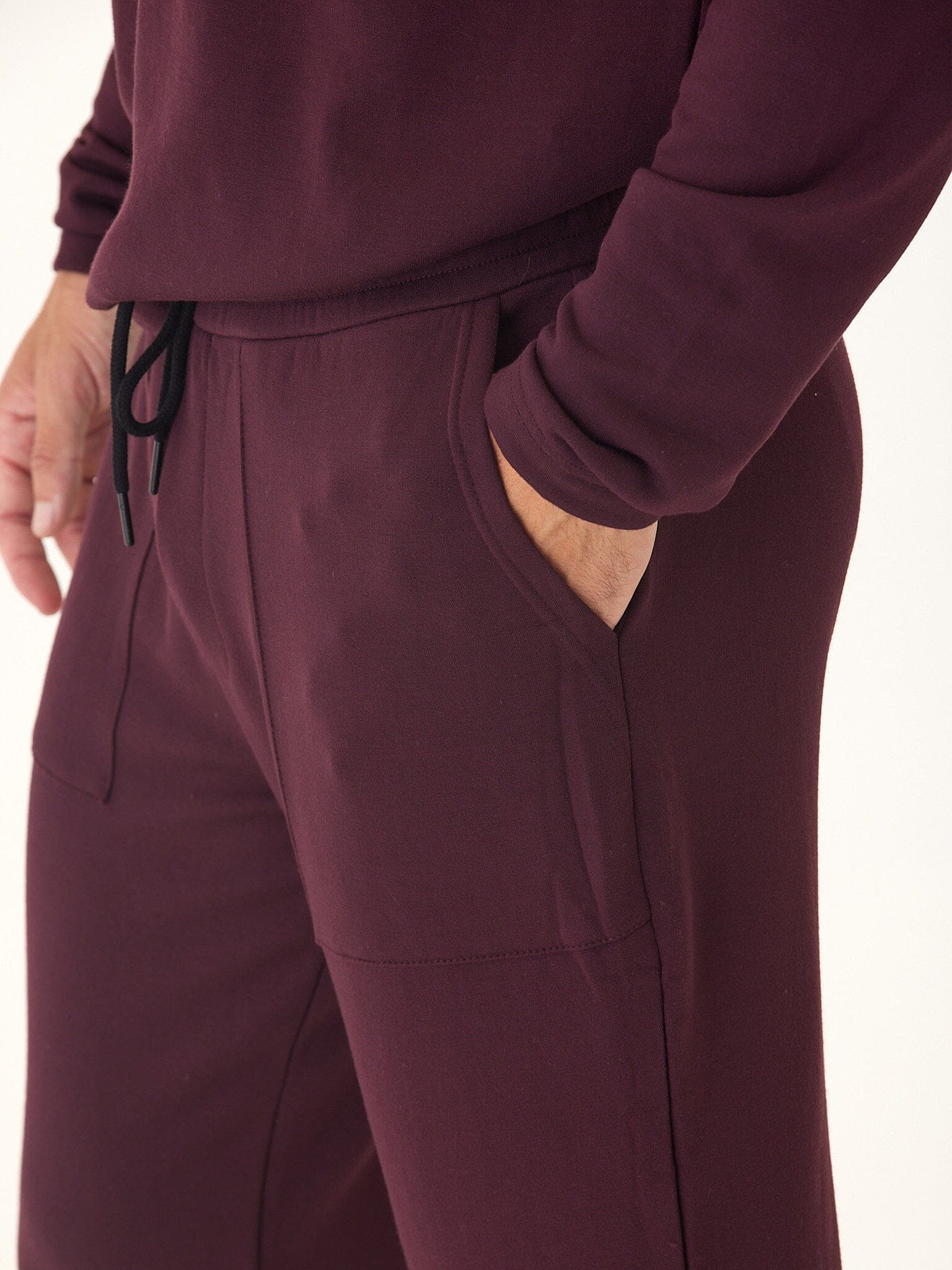 Men's Core Feather Fleece Jogger - Burgundy Athletic Lounge Pants