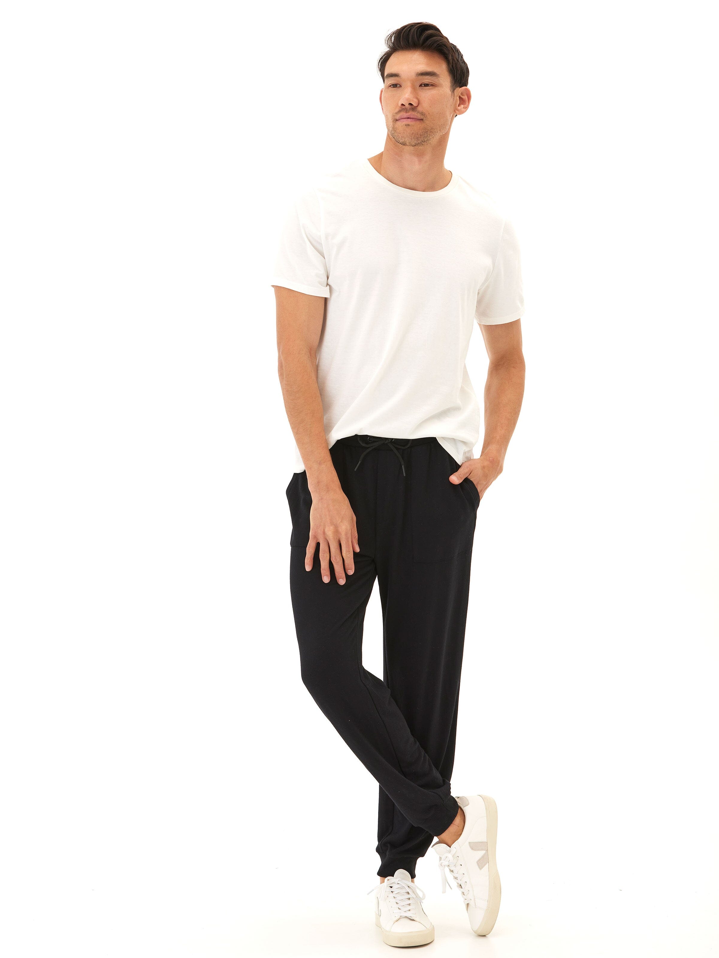 Pierce Men's French Terry Joggers in Black - Minimalist Knit Pants