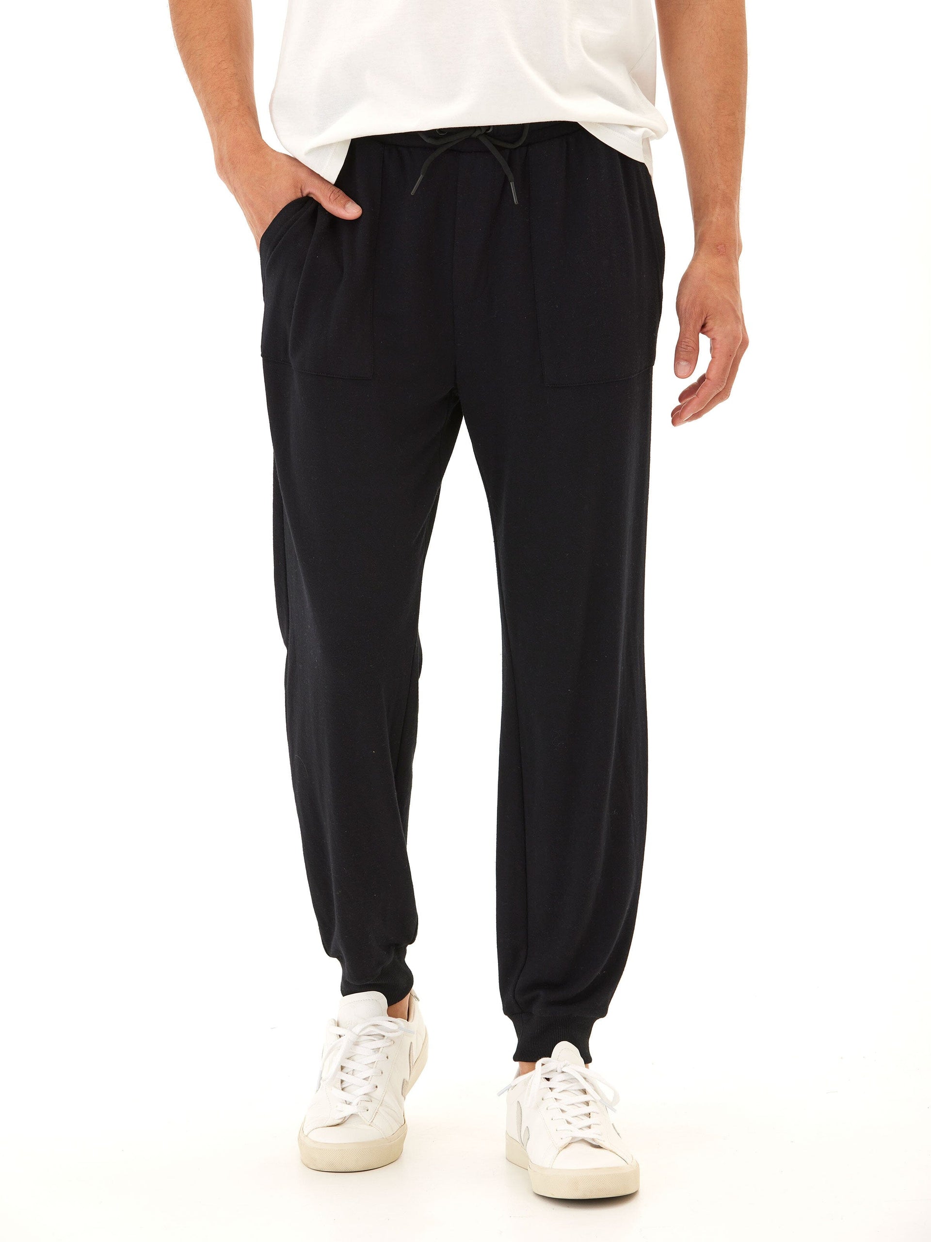 Pierce Men's French Terry Joggers in Black - Minimalist Knit Pants