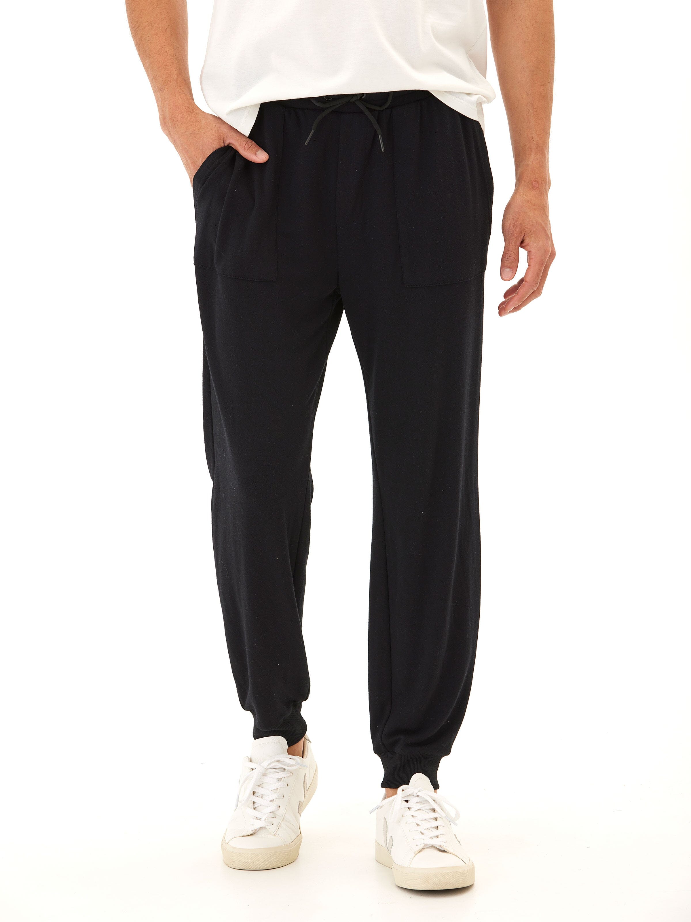 Pierce Men's French Terry Joggers in Black - Minimalist Knit Pants