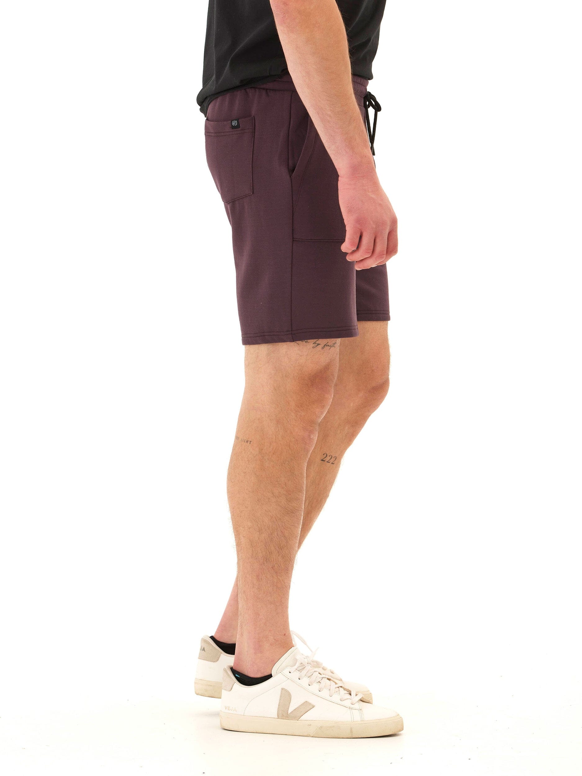 Men's Core Feather Fleece Short - Burgundy & Dark Purple