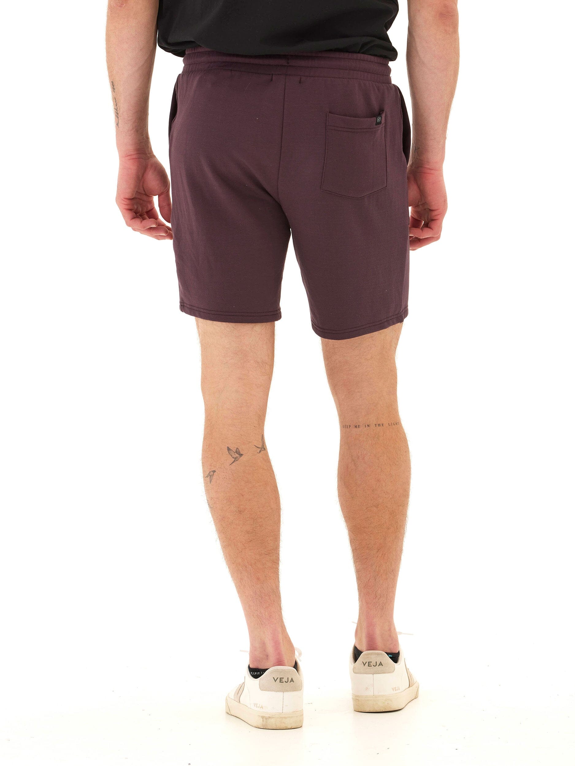 Men's Core Feather Fleece Short - Burgundy & Dark Purple