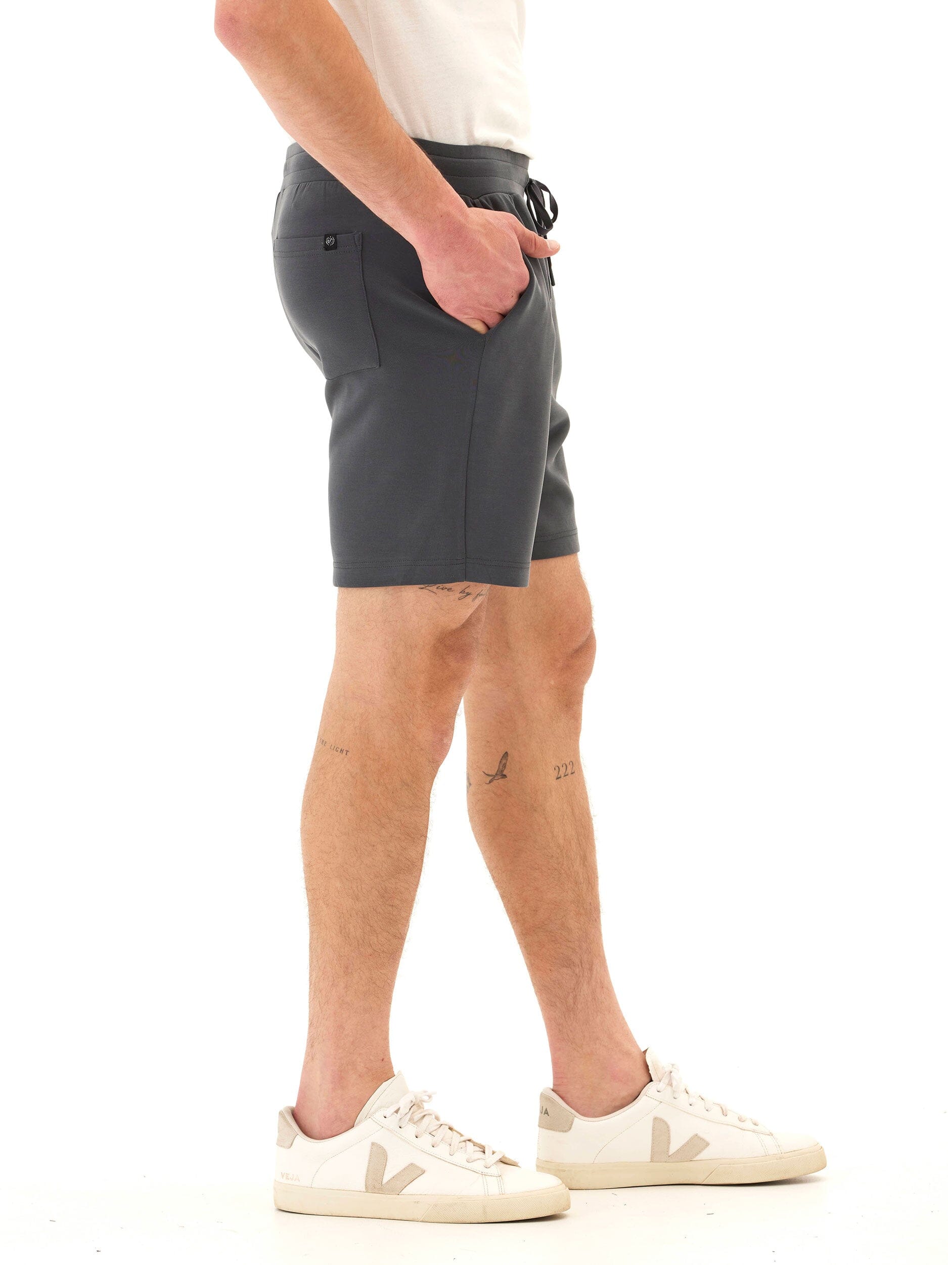 Garrett Sueded Modal Shorts with Elastic Waistband and Pockets