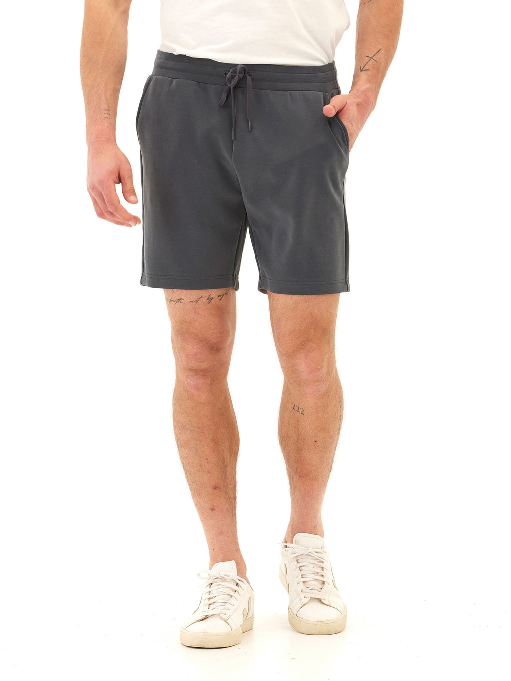 Garrett Sueded Modal Shorts with Elastic Waistband and Pockets