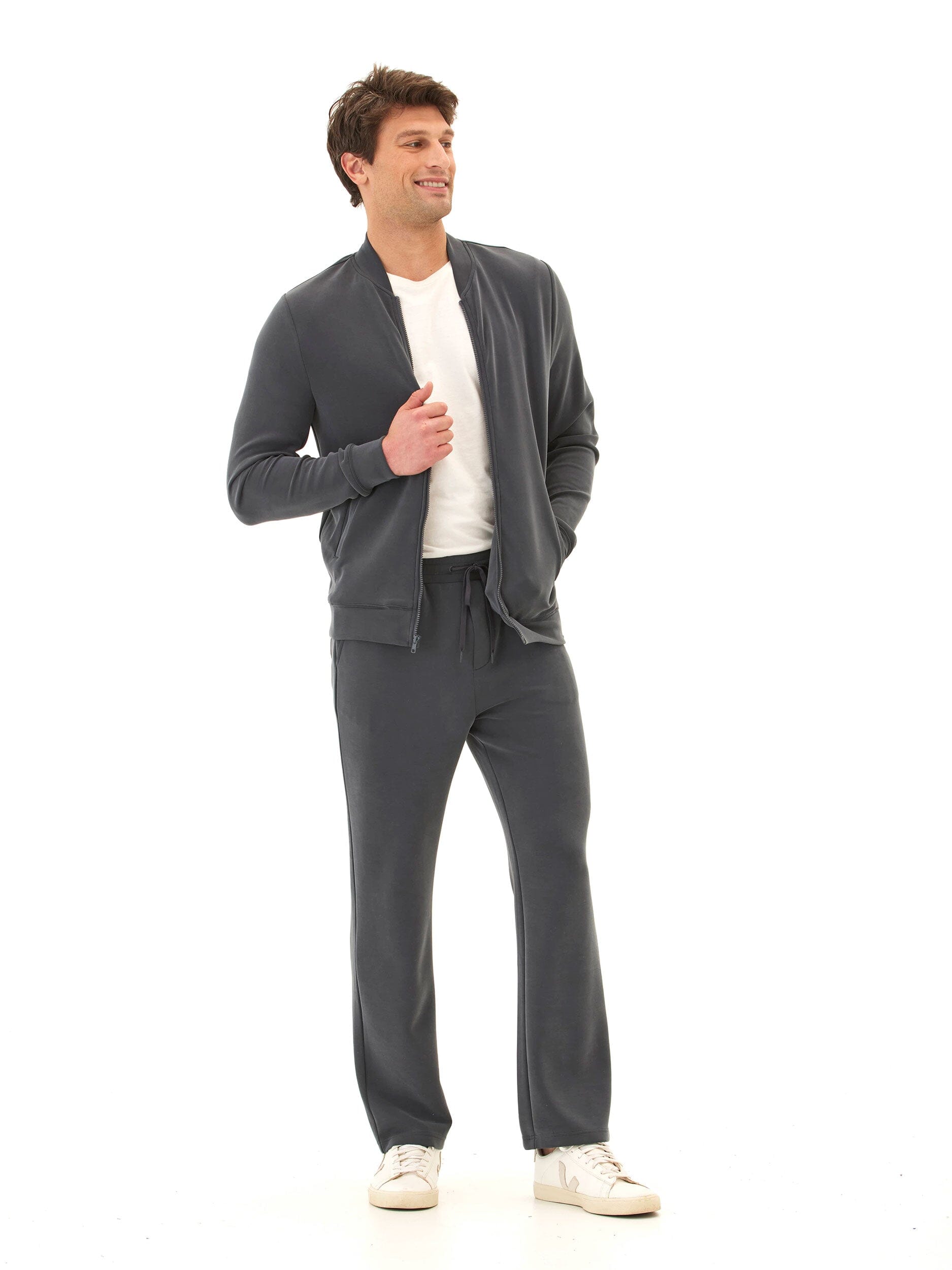 Kevin Sueded Modal Drawstring Pant - Relaxed Straight Leg Lounge