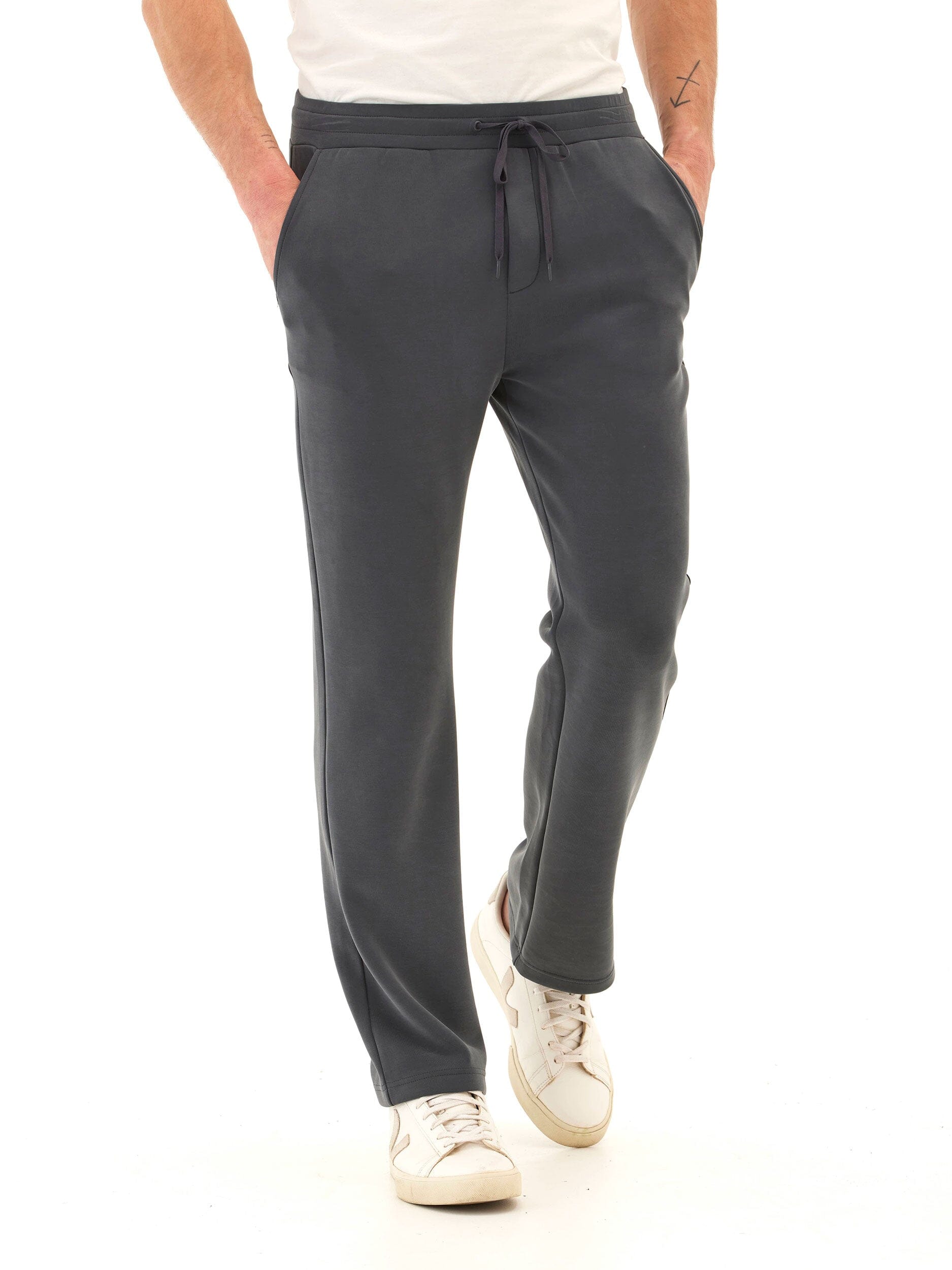 Kevin Sueded Modal Drawstring Pant - Relaxed Straight Leg Lounge
