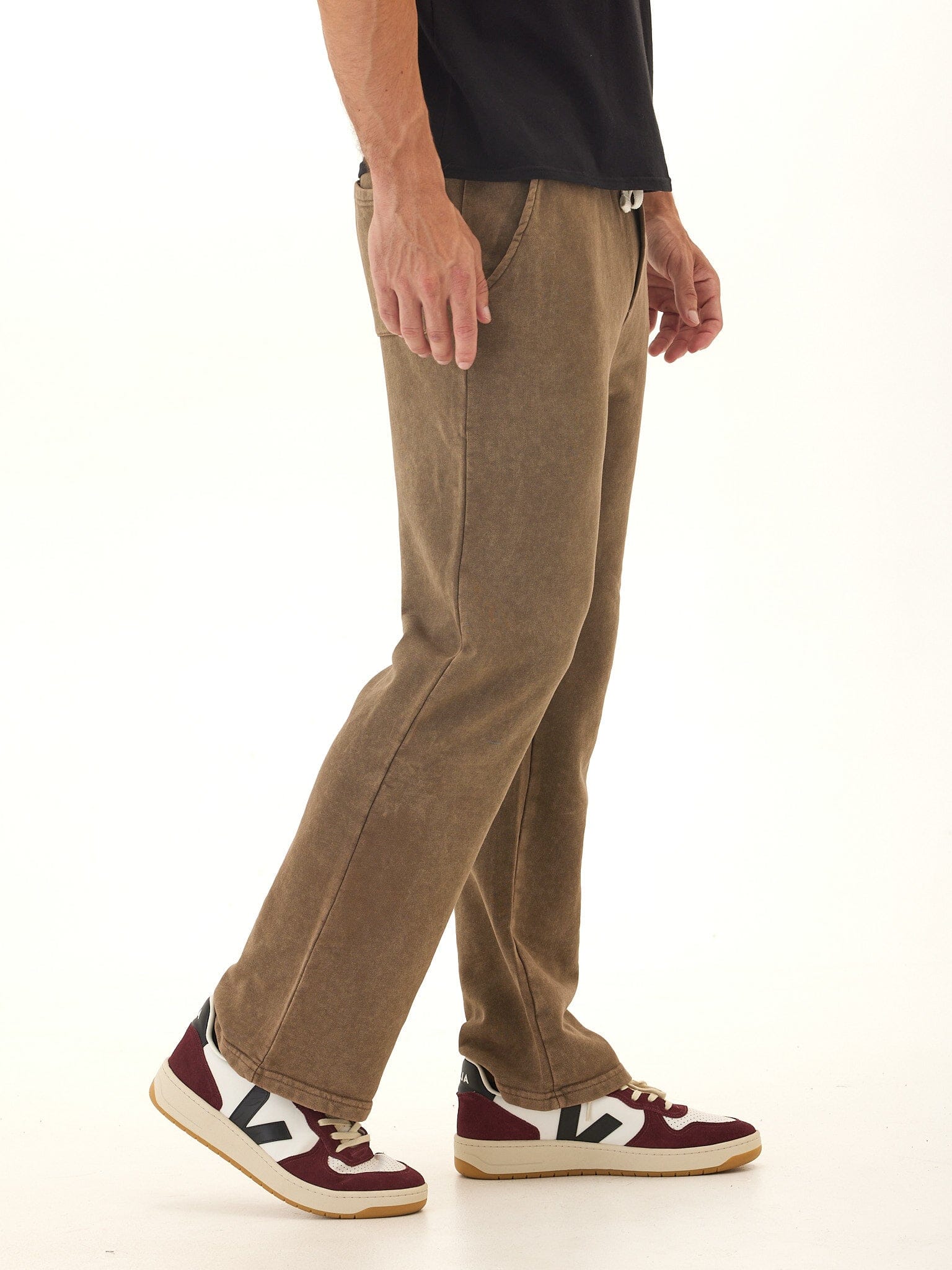 Men's Mineral Wash Cotton Terry Straight Leg Lounge Pant
