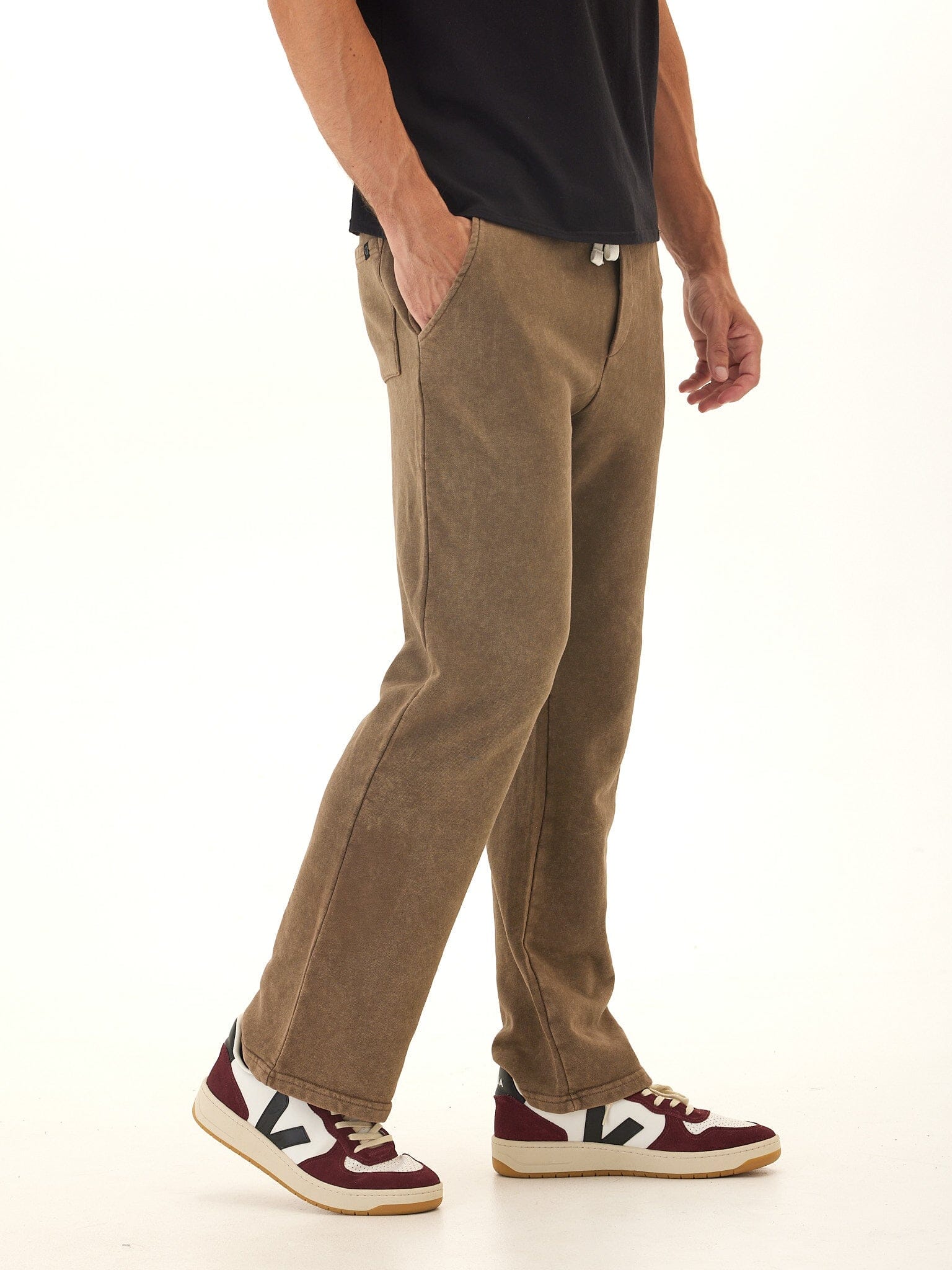 Men's Mineral Wash Cotton Terry Straight Leg Lounge Pant