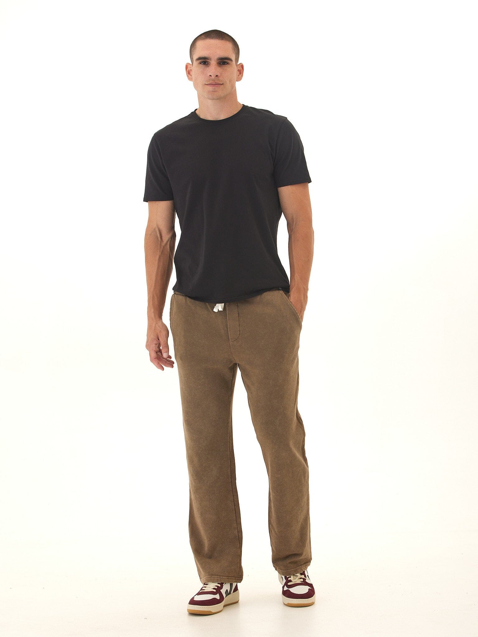 Men's Mineral Wash Cotton Terry Straight Leg Lounge Pant