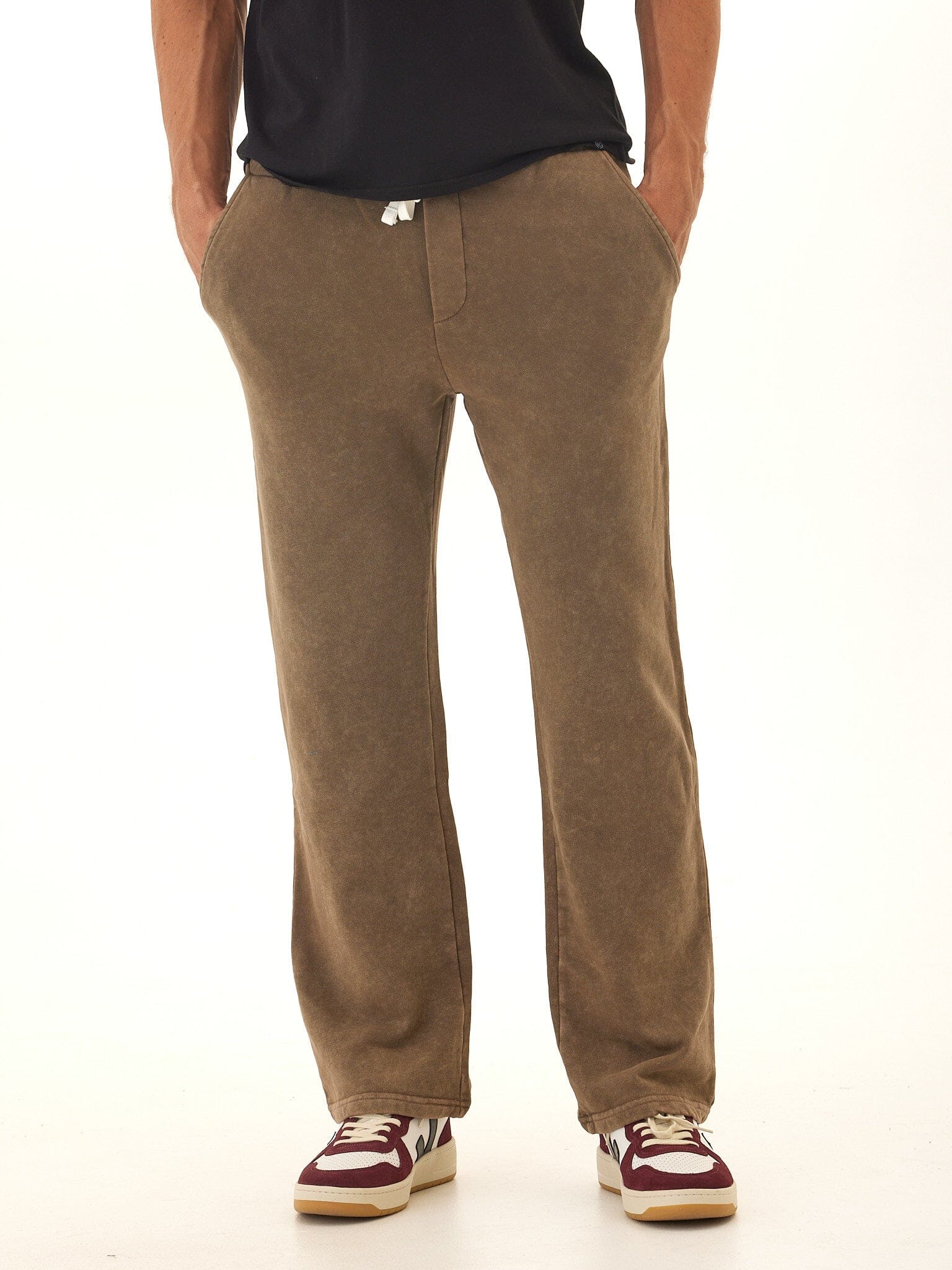 Men's Mineral Wash Cotton Terry Straight Leg Lounge Pant