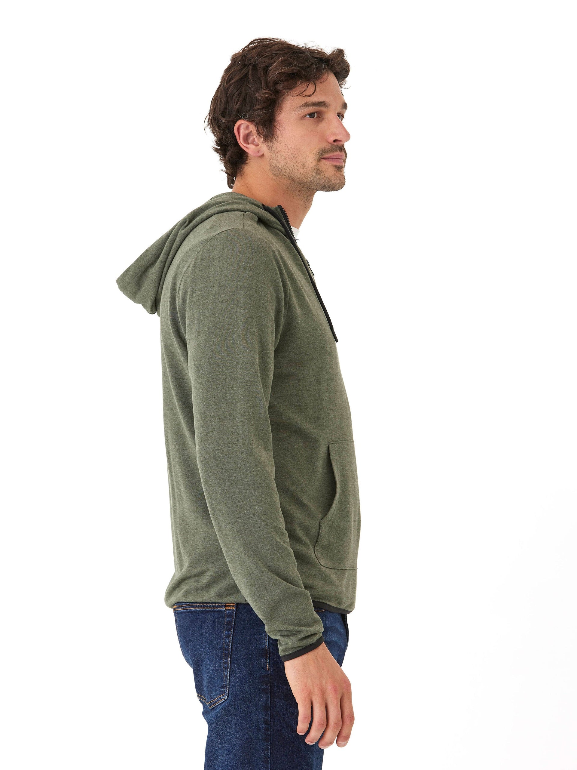 Khris 1/4 Zip Feather Fleece Hoodie - Sporty Men's Pullover