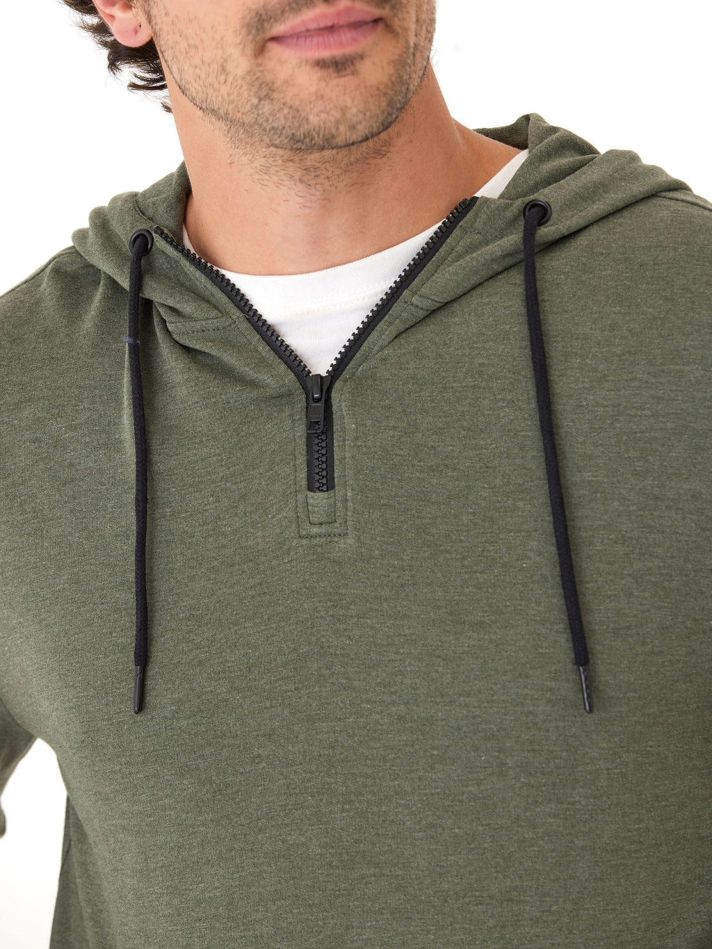 Khris 1/4 Zip Feather Fleece Hoodie - Sporty Men's Pullover