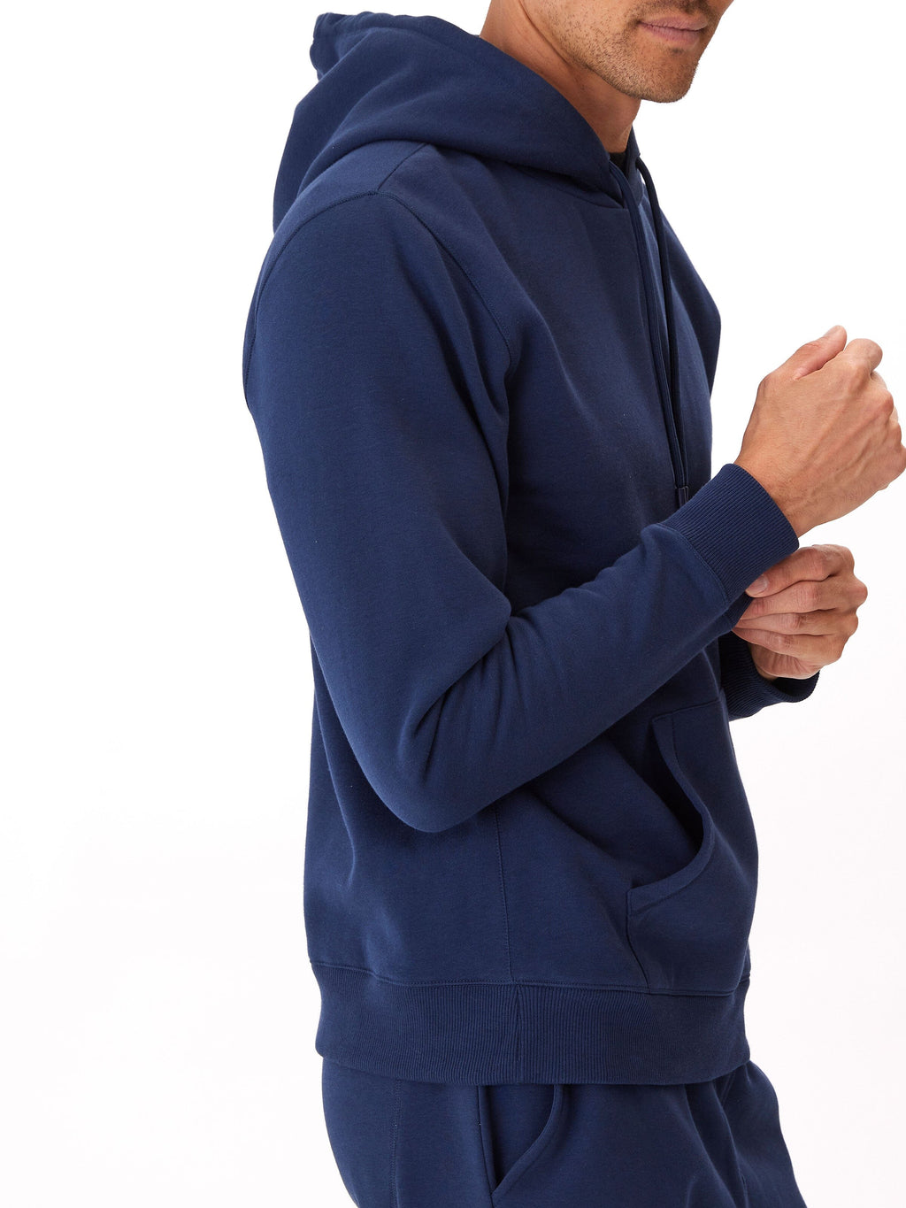 Men's Invincible Fleece Pullover Hoodie in Solid Navy Blue