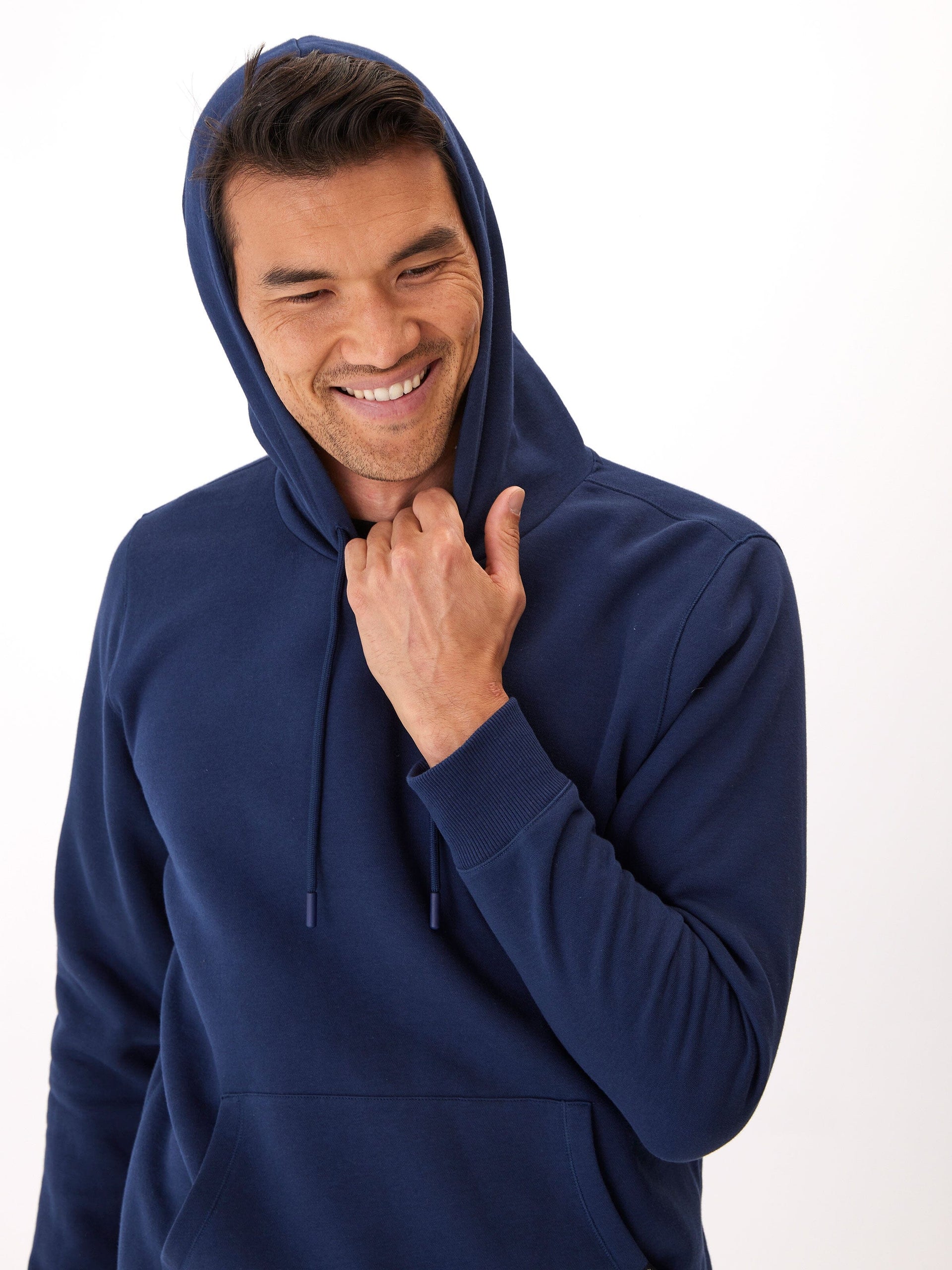 Men's Invincible Fleece Pullover Hoodie in Solid Navy Blue