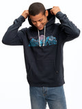 Grand Teton graphic pullover hoodie in organic cotton with relaxed fit and front pouch pocket