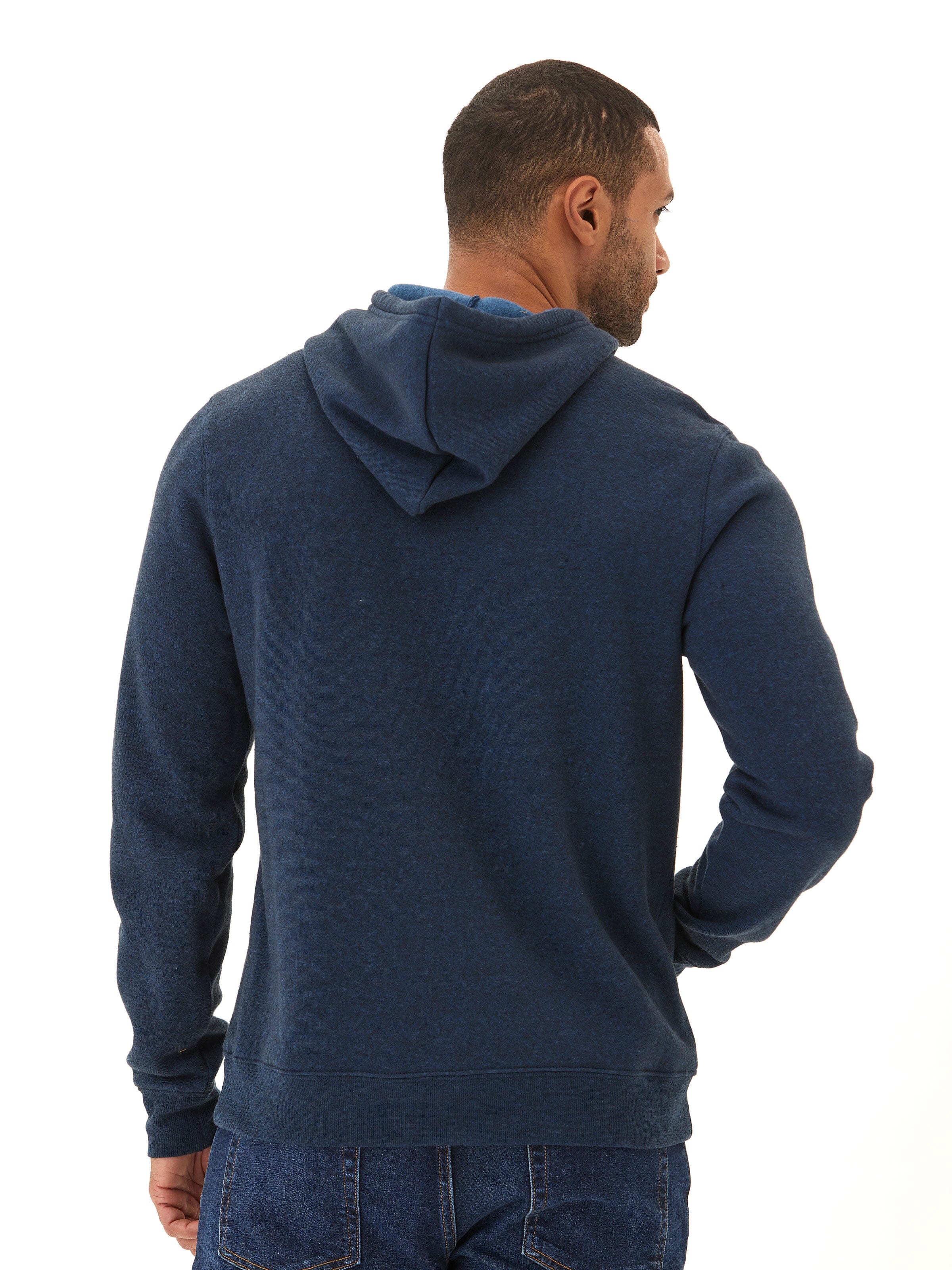 Embroidered Triblend Fleece Pullover Hoodie with Mechanical Stretch