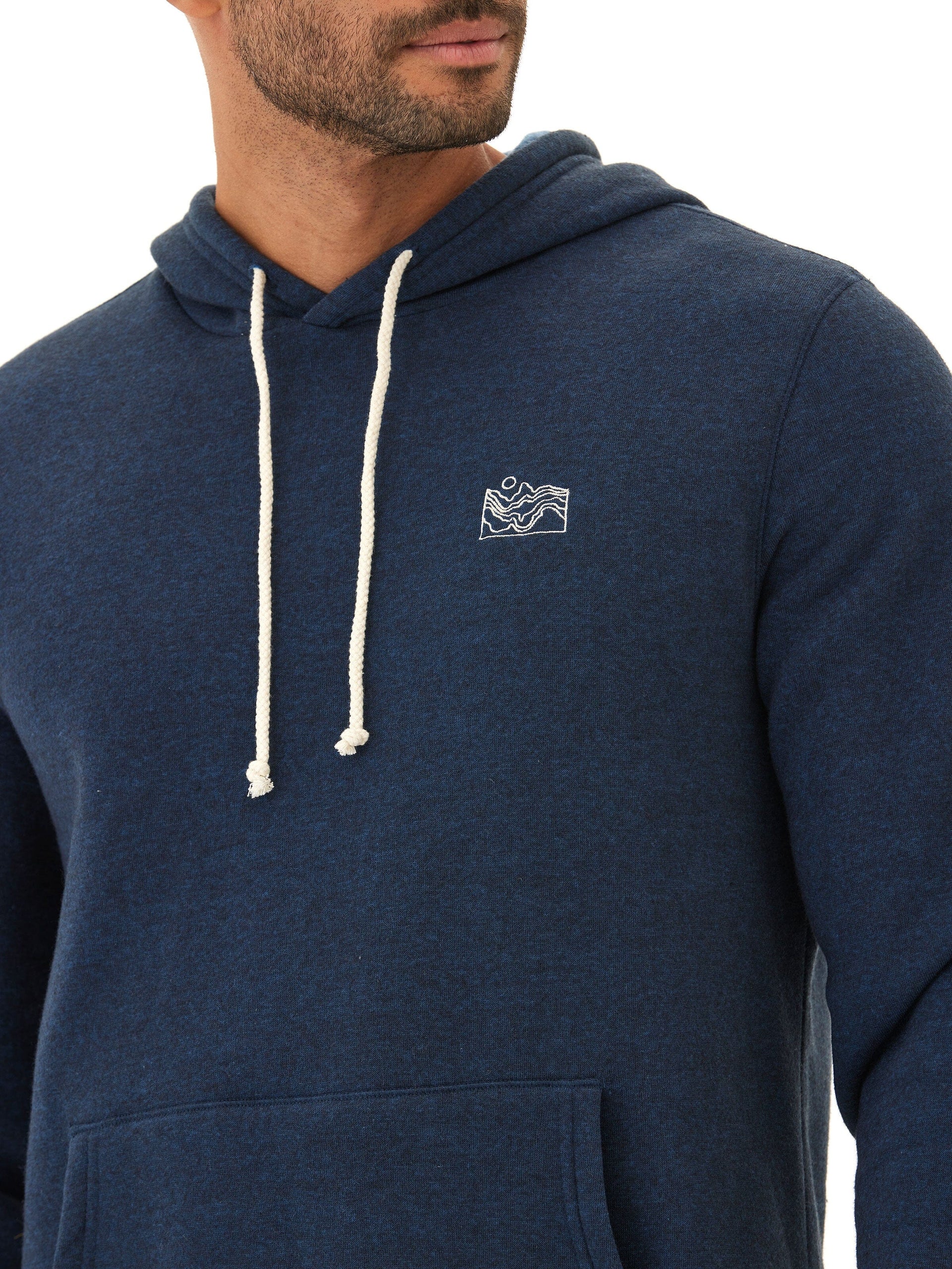 Embroidered Triblend Fleece Pullover Hoodie with Mechanical Stretch