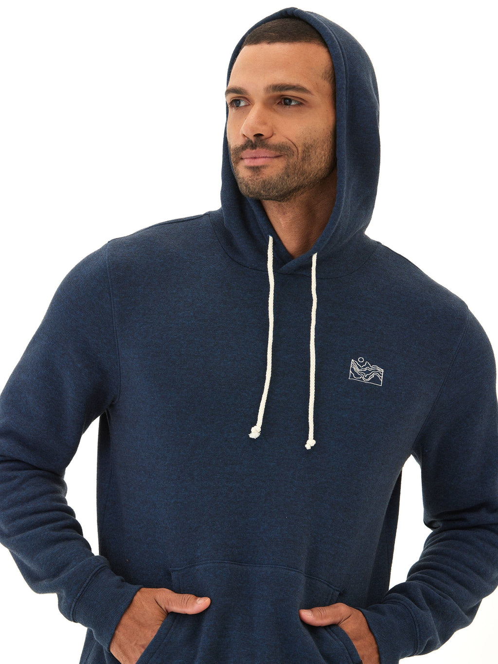 Embroidered Triblend Fleece Pullover Hoodie with Mechanical Stretch