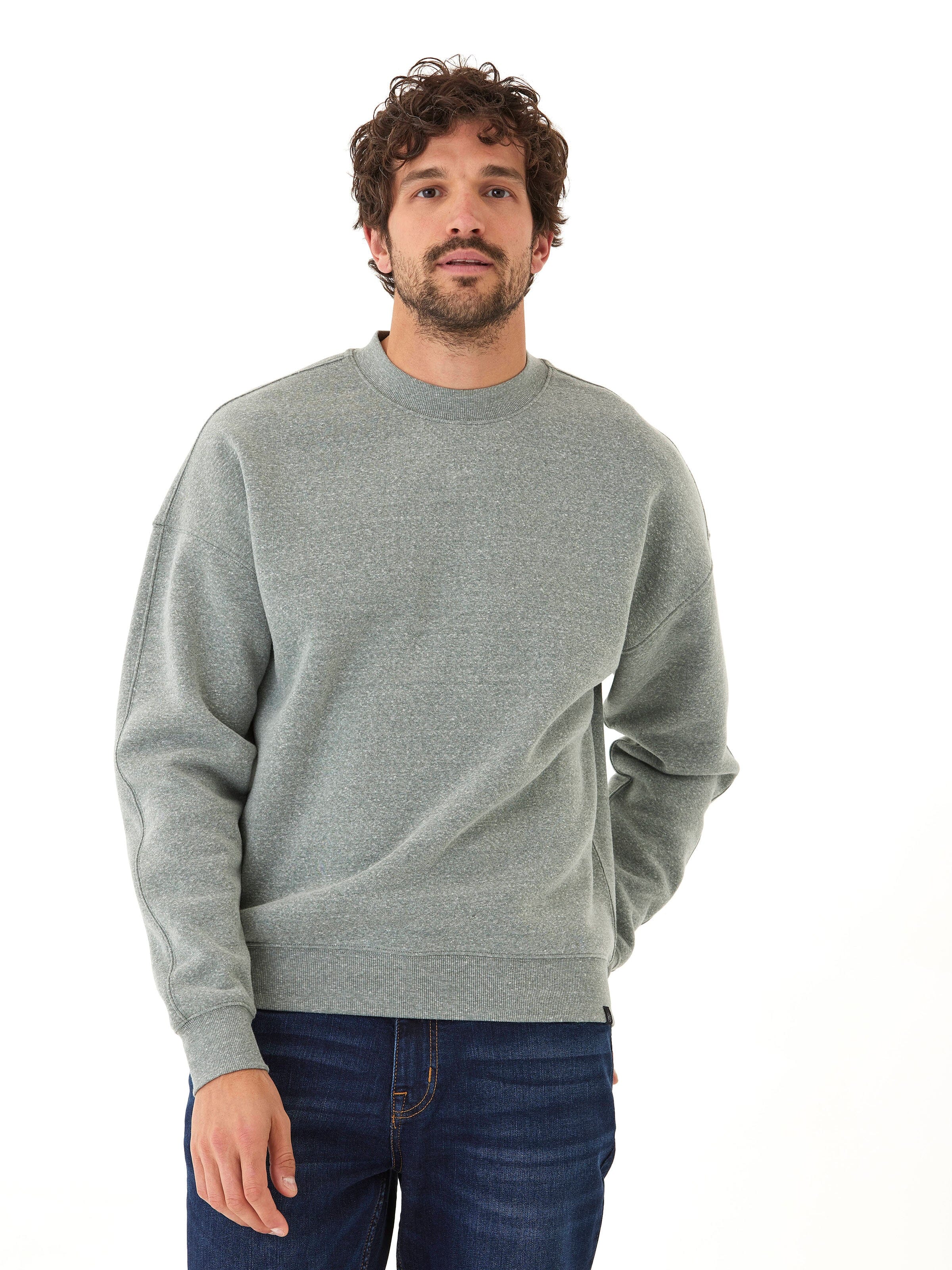 Rudy 2.0 Men's Grey Triblend Fleece Drop Shoulder Sweatshirt