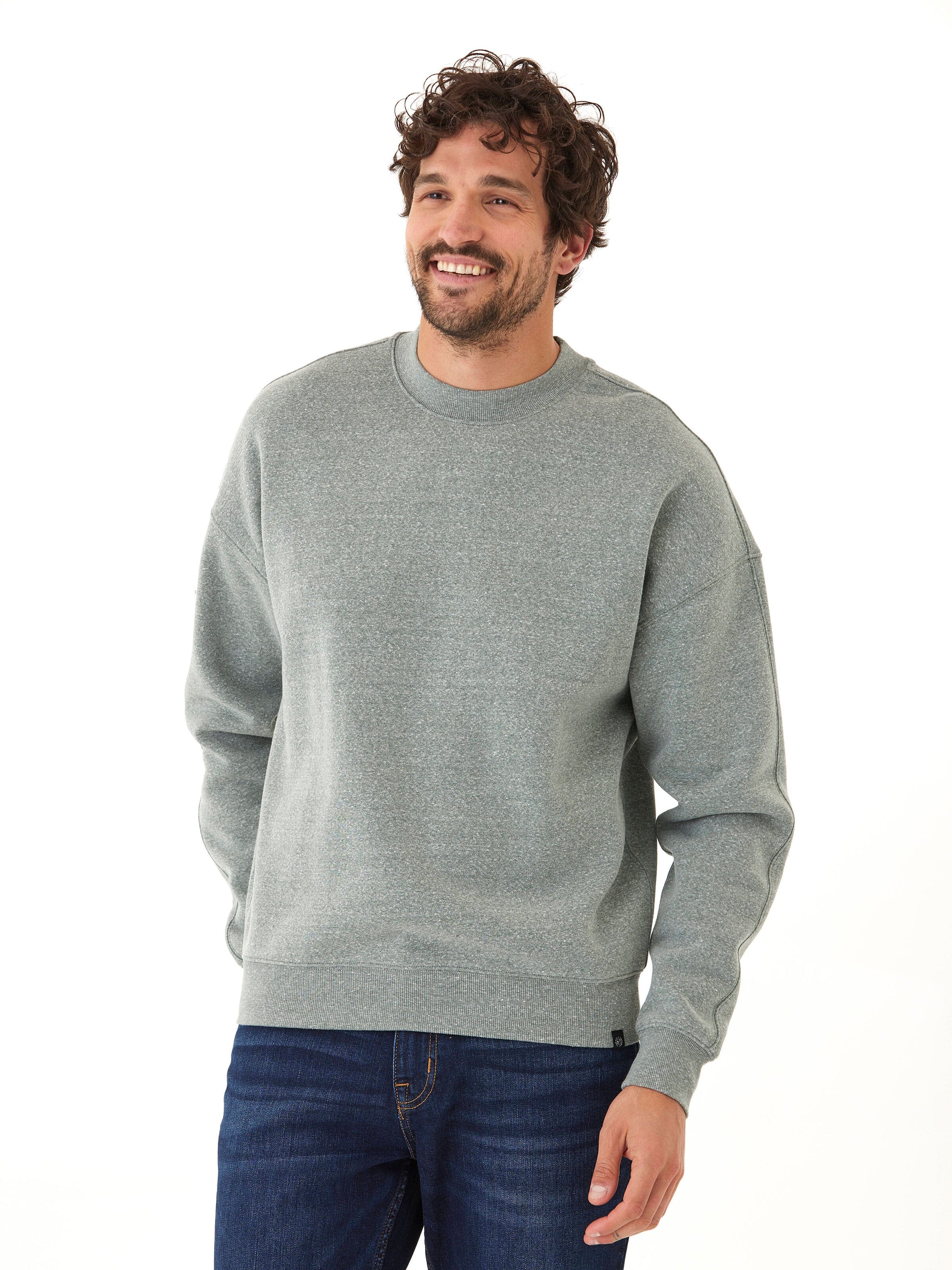 Rudy 2.0 Men's Grey Triblend Fleece Drop Shoulder Sweatshirt