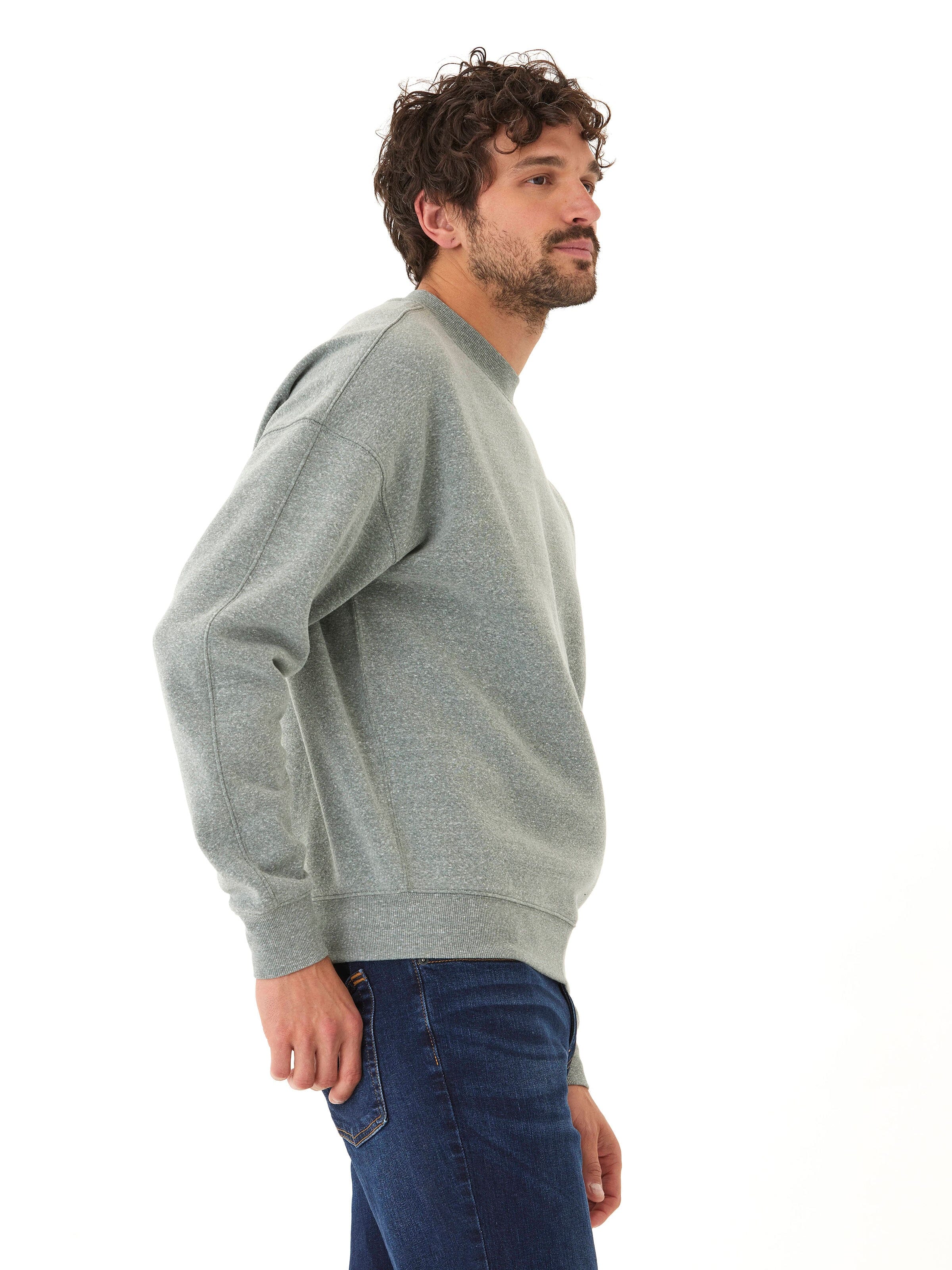 Rudy 2.0 Men's Grey Triblend Fleece Drop Shoulder Sweatshirt
