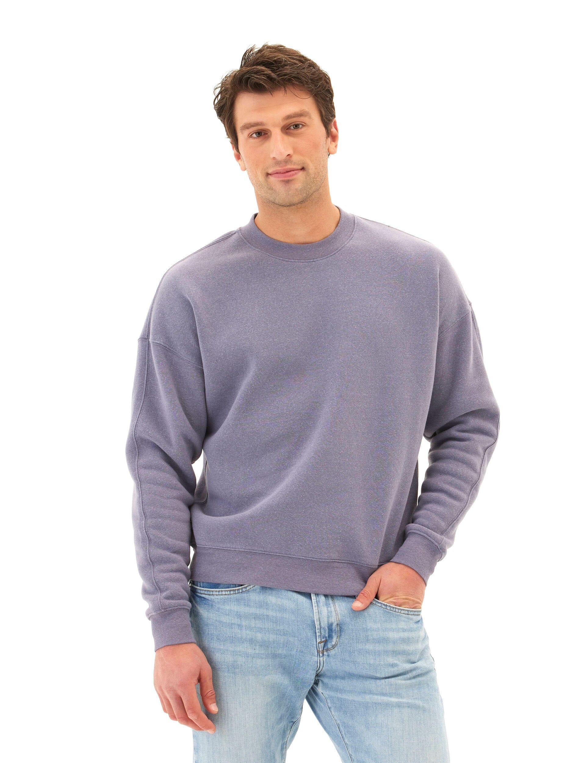 Threads 4 Thought Rudy 2.0 Triblend Fleece Sweatshirt with drop shoulder detail in a neutral tone