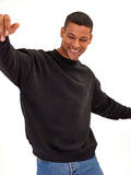 Close up of Rudy Triblend Fleece Drop Shoulder Sweatshirt featuring soft brushed back fleece texture