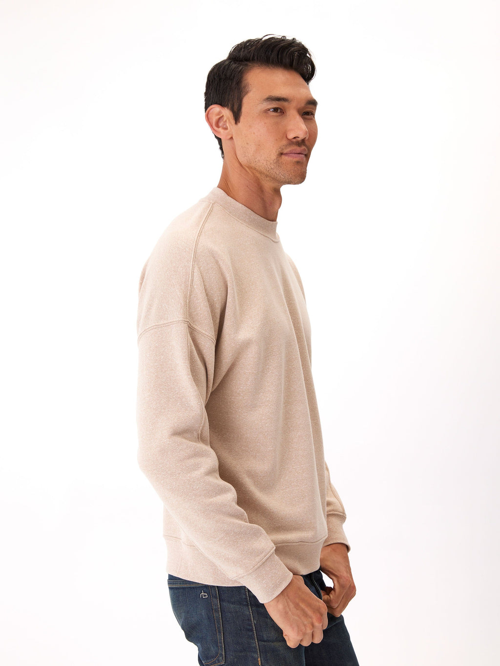 Triblend Fleece Drop Shoulder Sweatshirt with Brushed Back Interior