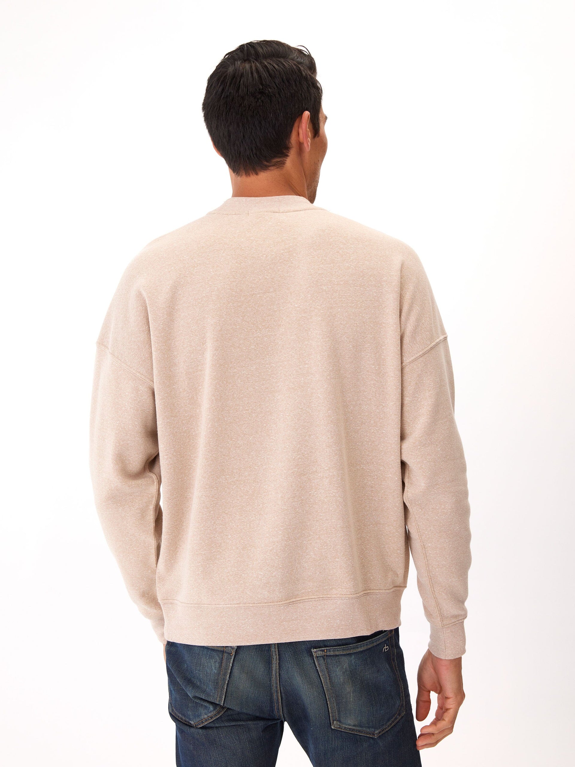 Triblend Fleece Drop Shoulder Sweatshirt with Brushed Back Interior