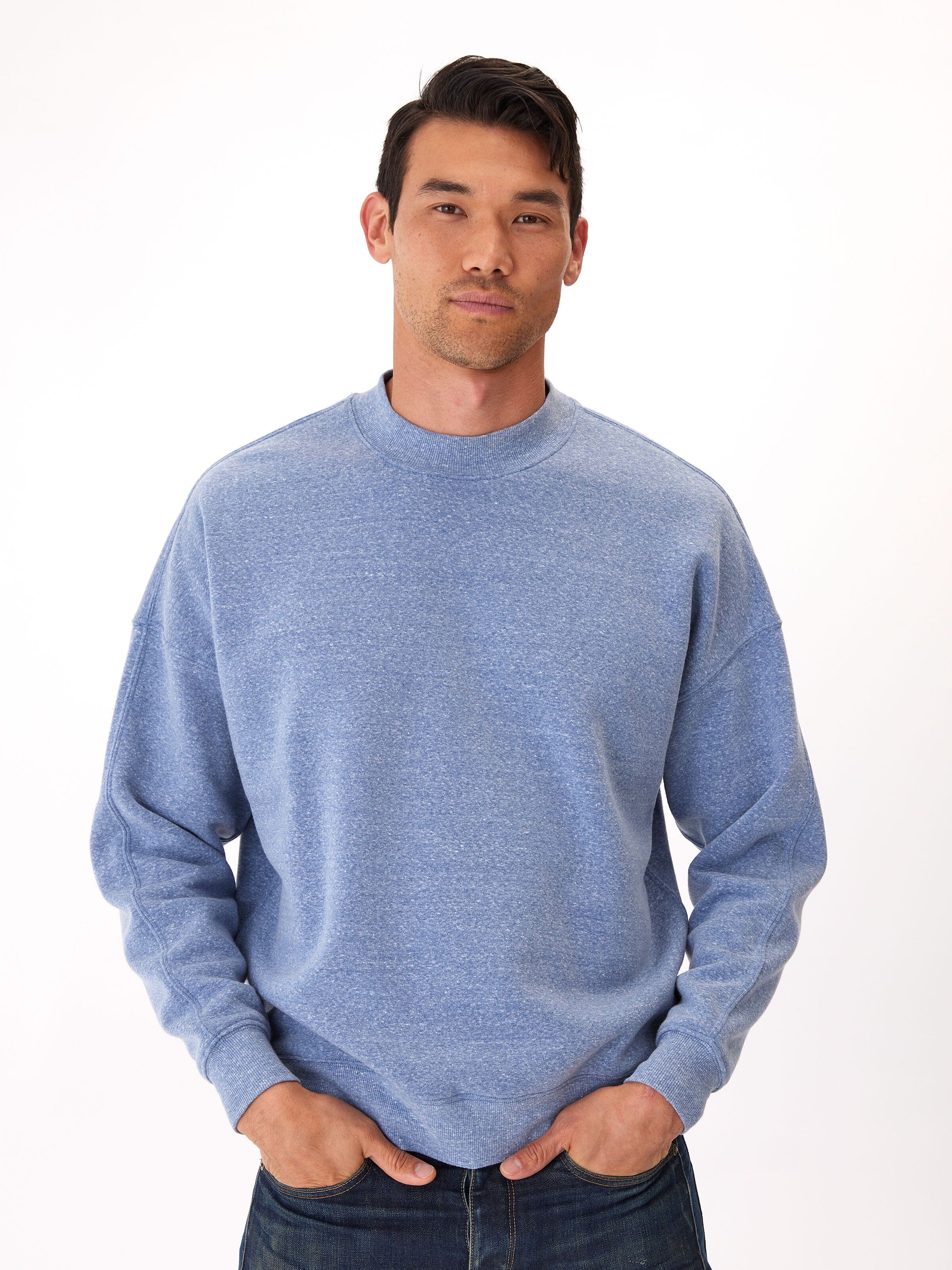 Triblend Fleece Drop Shoulder Sweatshirt with Brushed Back Interior