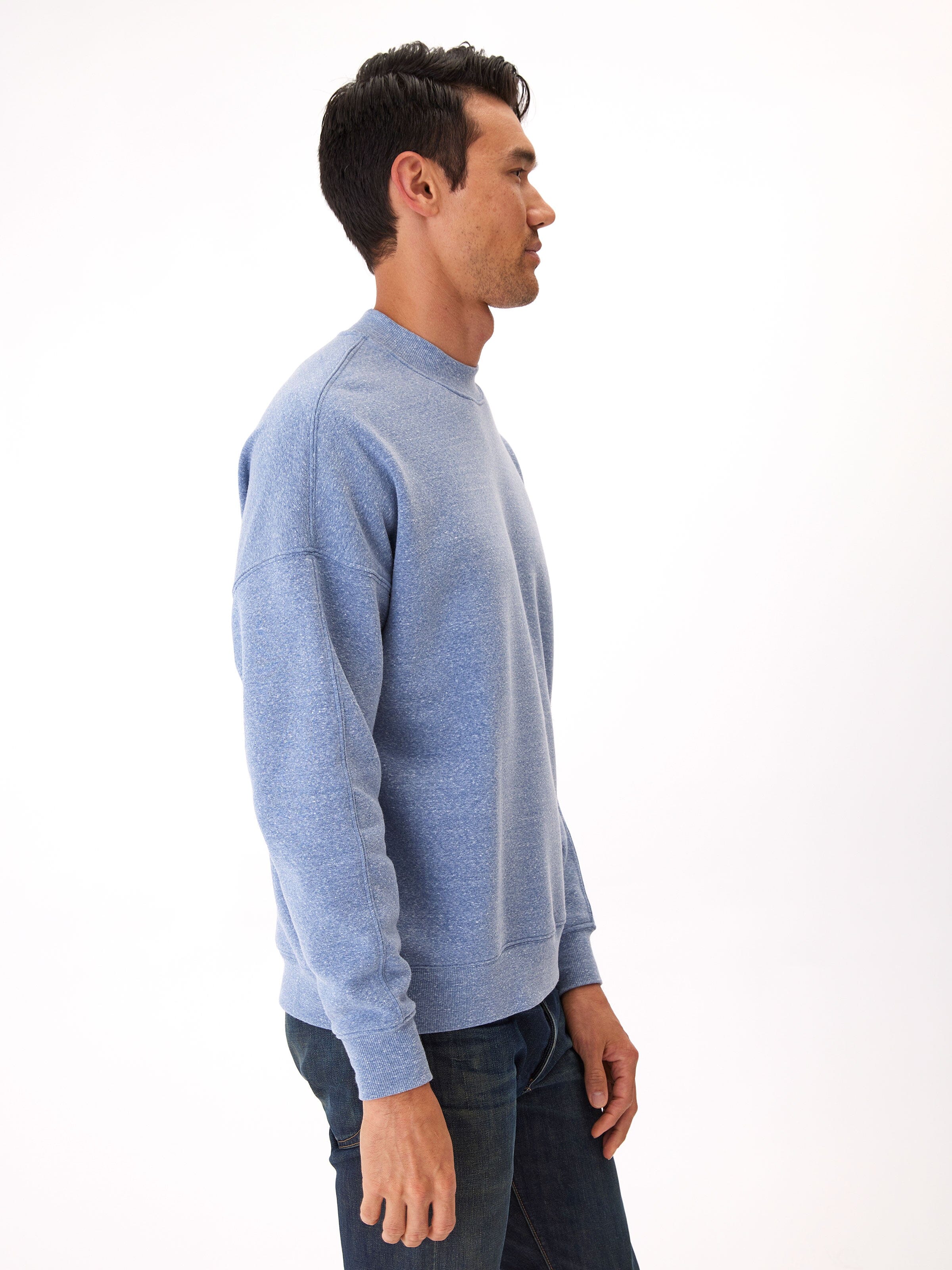 Triblend Fleece Drop Shoulder Sweatshirt with Brushed Back Interior