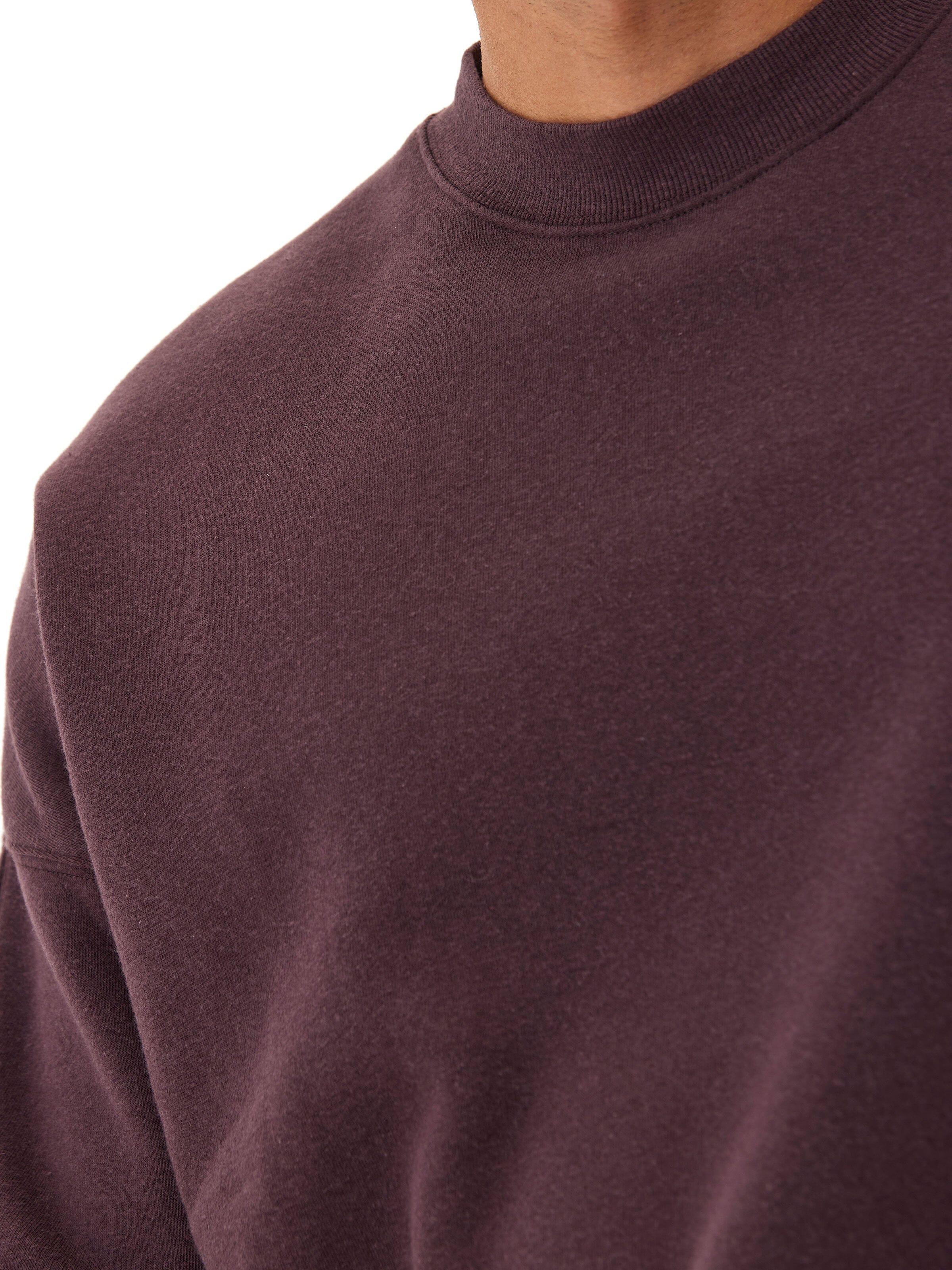 Rudy Triblend Fleece Drop Shoulder Sweatshirt in Maroon and Burgundy