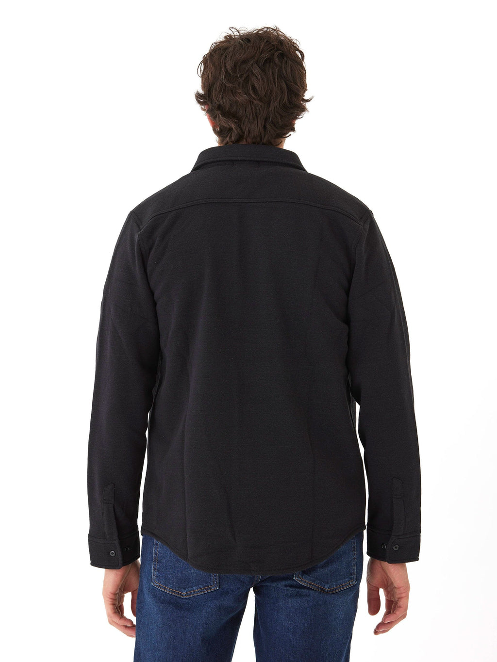 Mika Men’s Triblend Fleece Button Down Shirt in Black