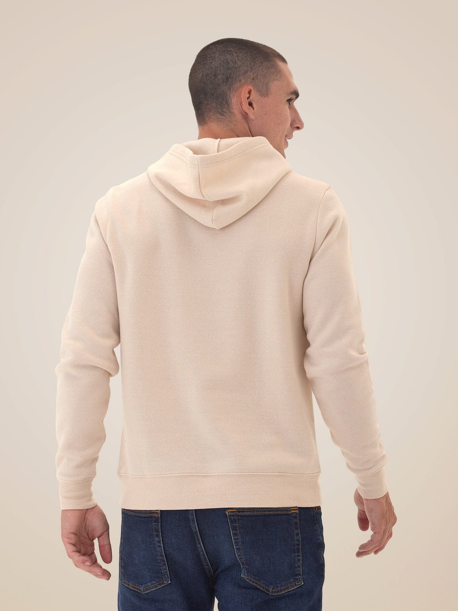 Triblend Fleece Henley Hoodie with Classic Fit and Button Detail