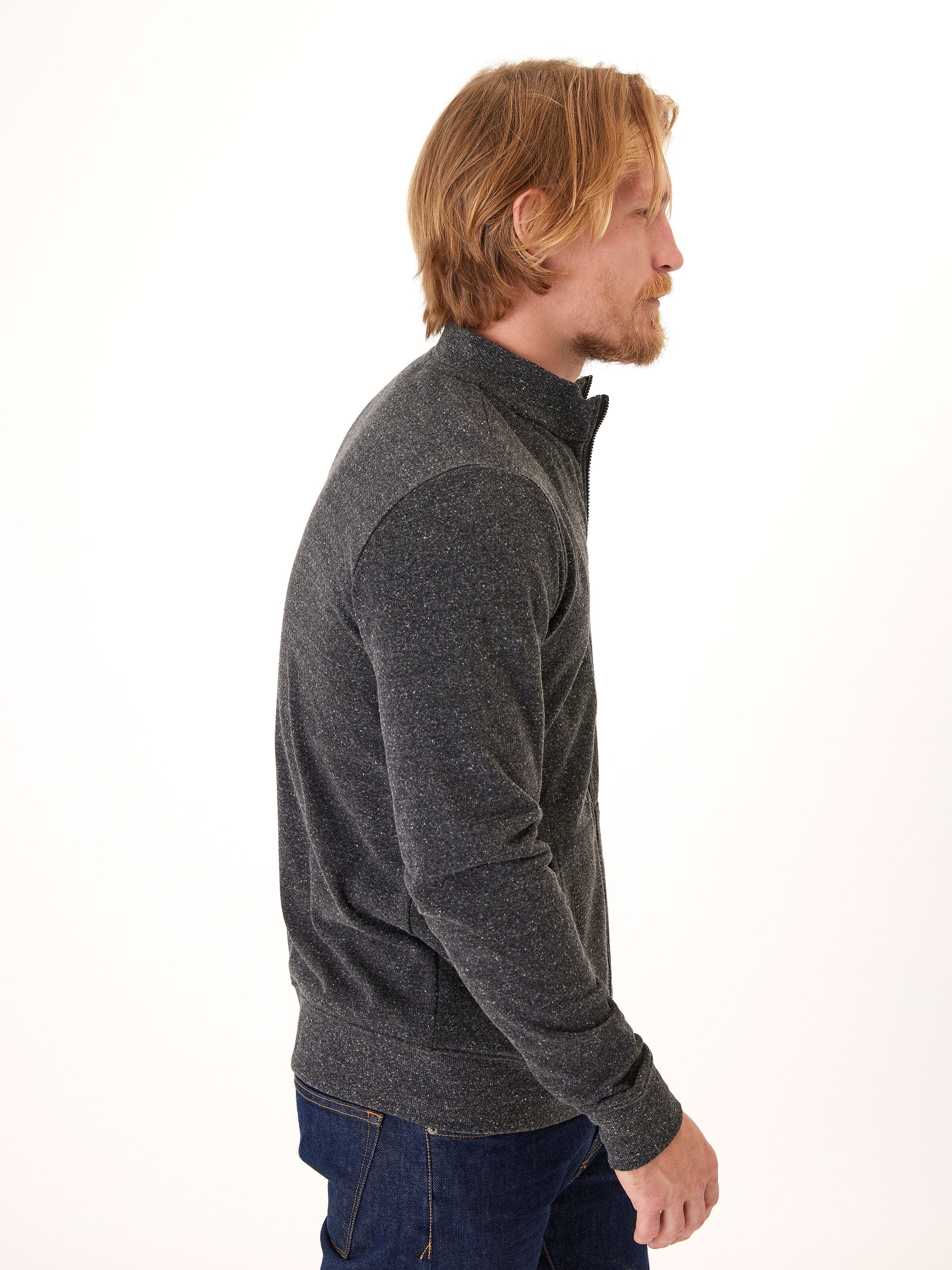 Men's Triblend Fleece Full Zip Jacket - Athletic Casual Outerwear